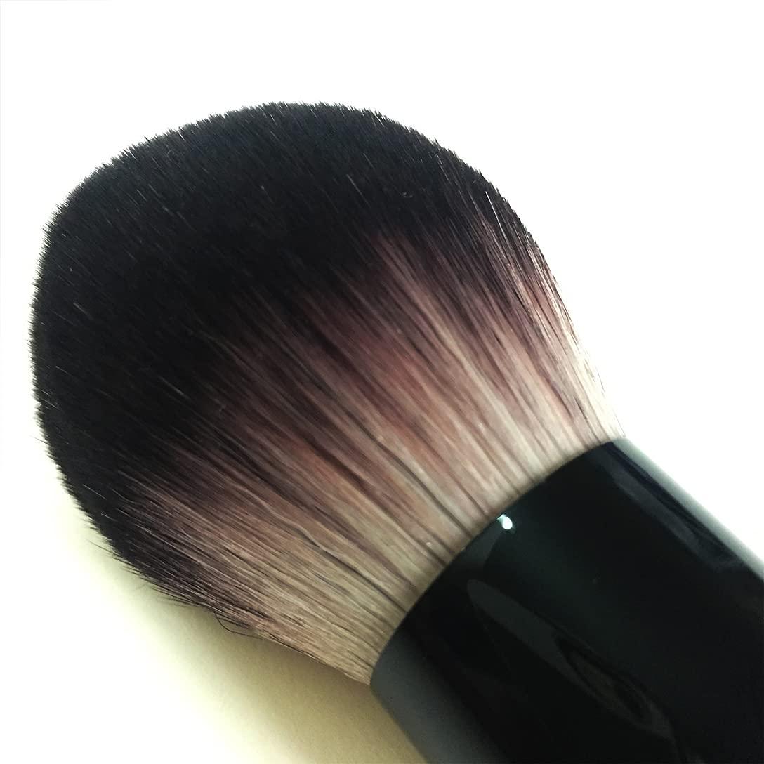Large Size Luxurious Premium Kabuki Brush Mink Makeup Brushes Powder Brush Foundation Brush Blush Brush Face Blender Brush Mineral Blending Buffing Brush Multi-function Cosmetics Tools Full Coverage (Black)