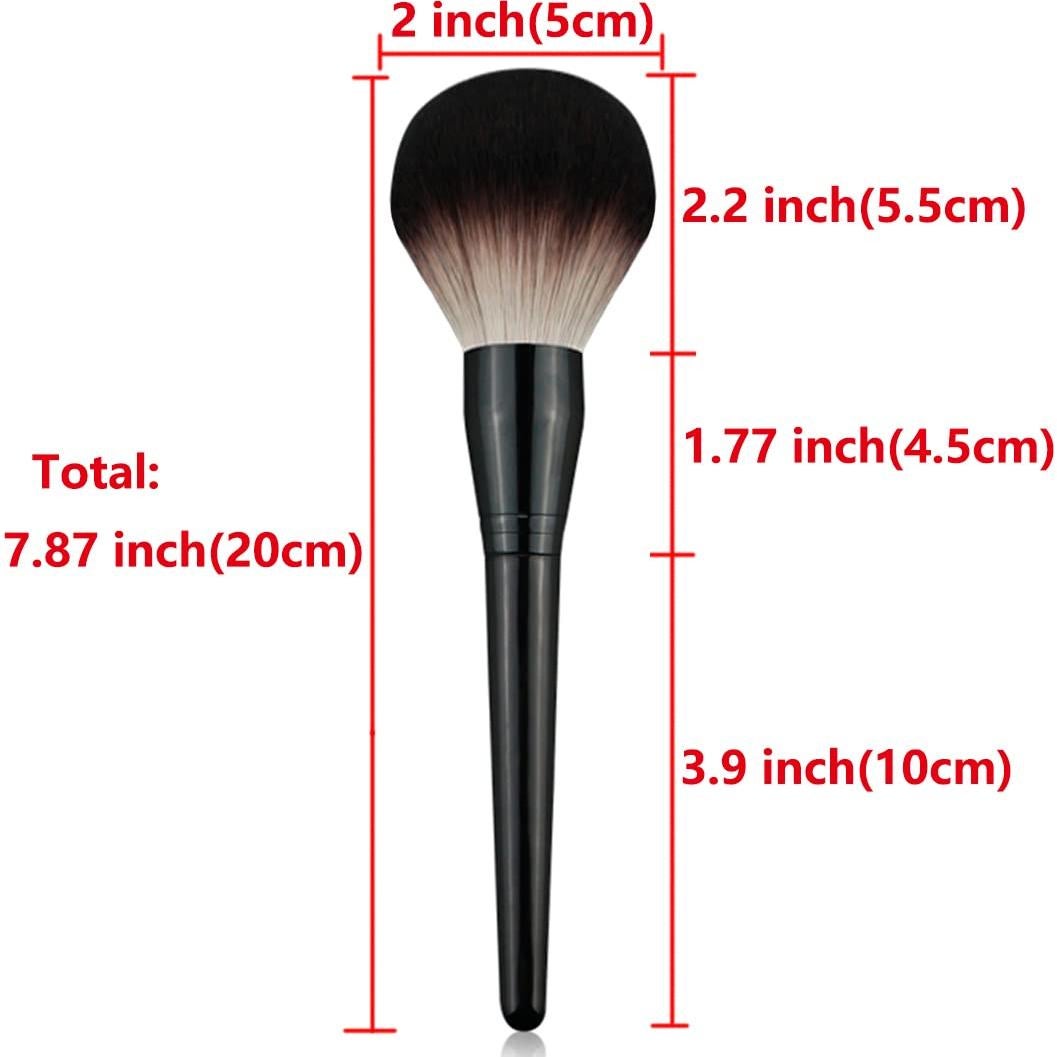 Large Size Luxurious Premium Kabuki Brush Mink Makeup Brushes Powder Brush Foundation Brush Blush Brush Face Blender Brush Mineral Blending Buffing Brush Multi-function Cosmetics Tools Full Coverage (Black)