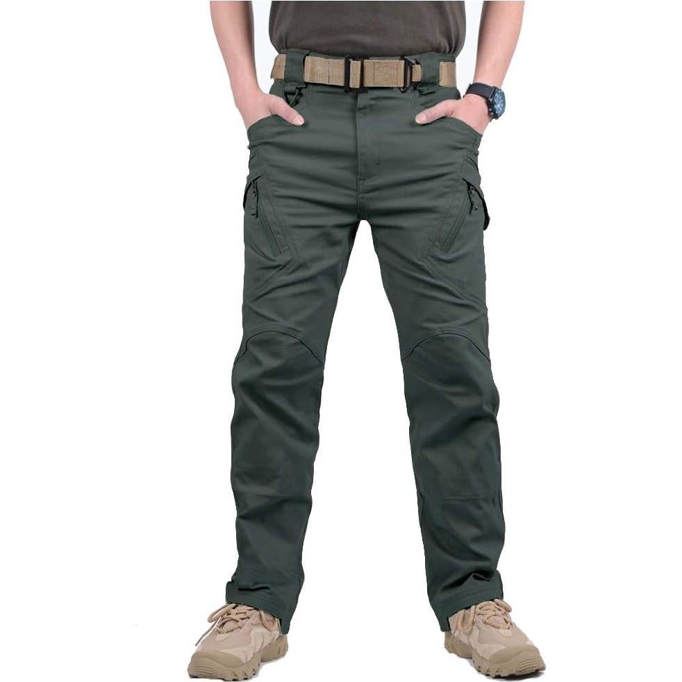 Pantalones Tácticos CARWORNIC para Hombre Algodón Verde 76 cm