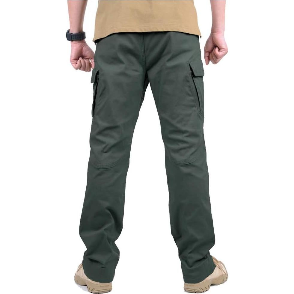Pantalones Tácticos CARWORNIC para Hombre Algodón Verde 76 cm