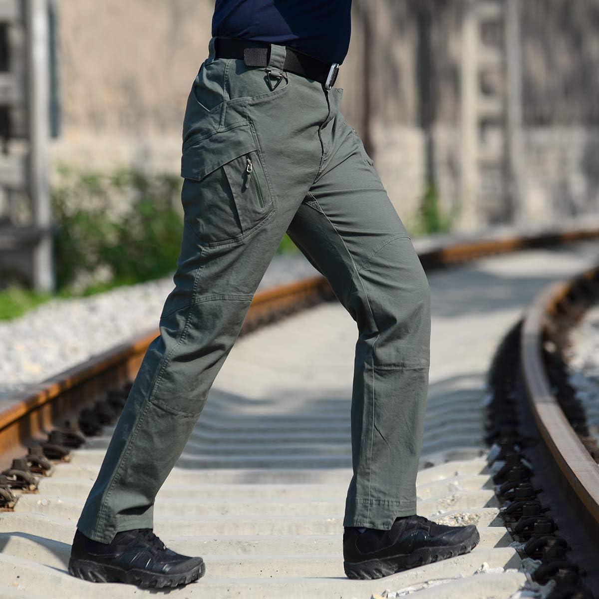 Pantalones Tácticos CARWORNIC para Hombre Algodón Verde 76 cm