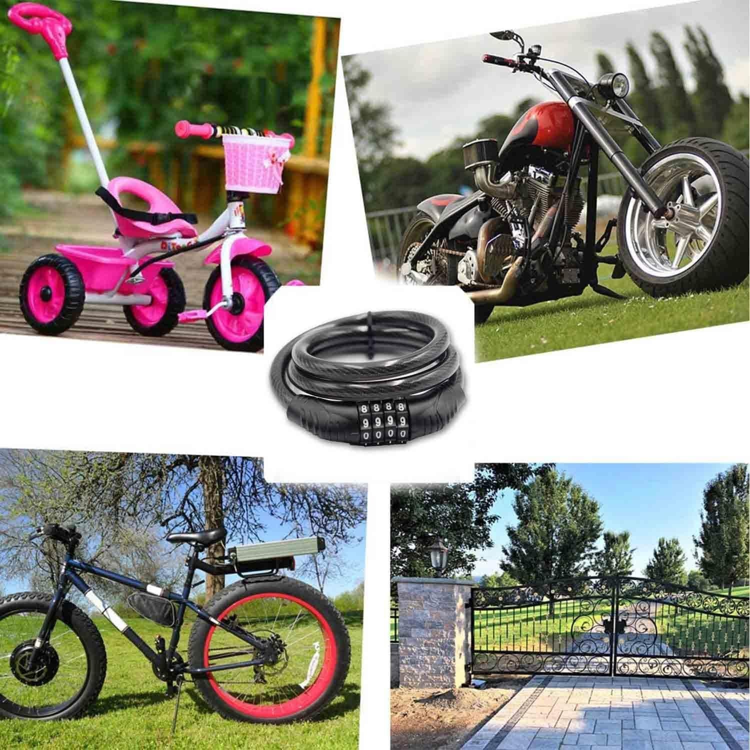 Candado de Cable Resettable Jokmae 80 cm 4 Dígitos Antirrobo