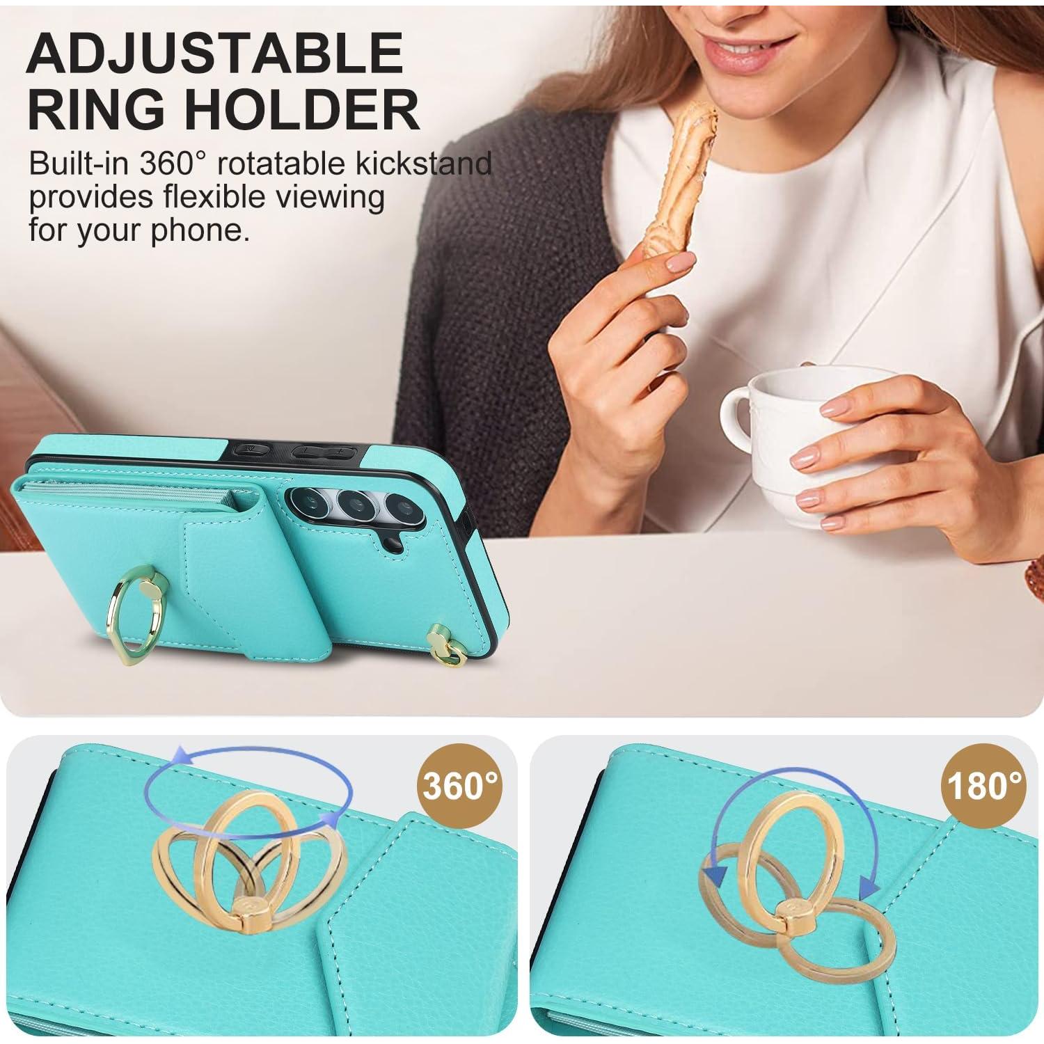 Funda Asuwish para Samsung Galaxy S24 Plus con RFID Verde