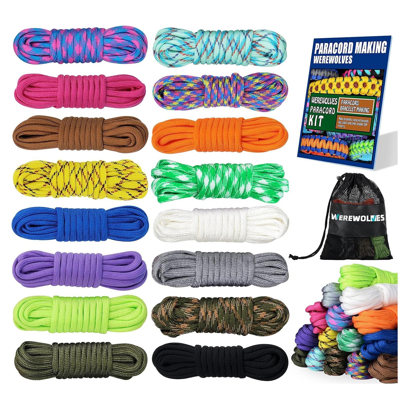 Kit de Manualidades Paracord HOMBRES LOBO 16 Colores 3.05m