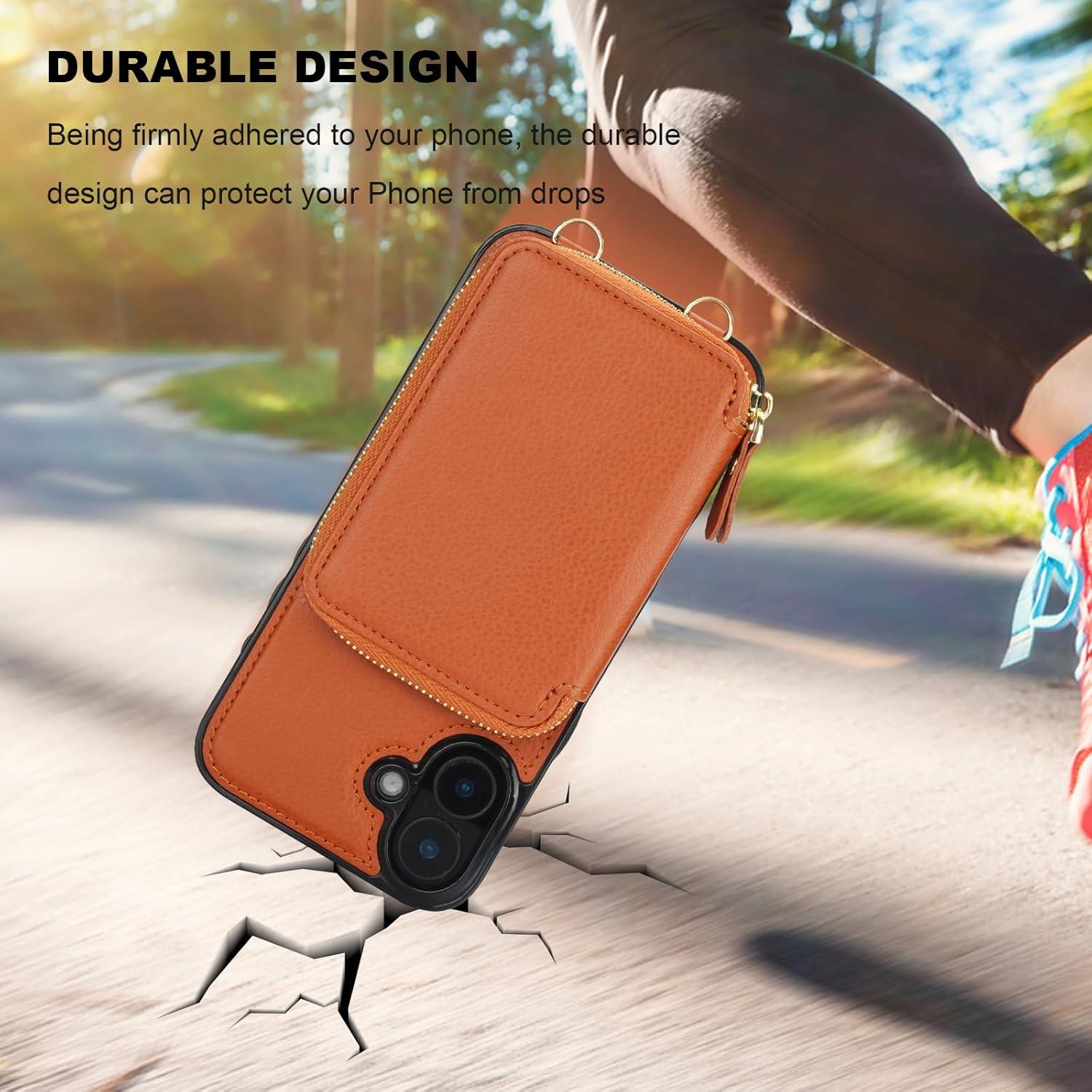 Bocasal Cartera RFID para iPhone 16 Plus 6.7" Marrón