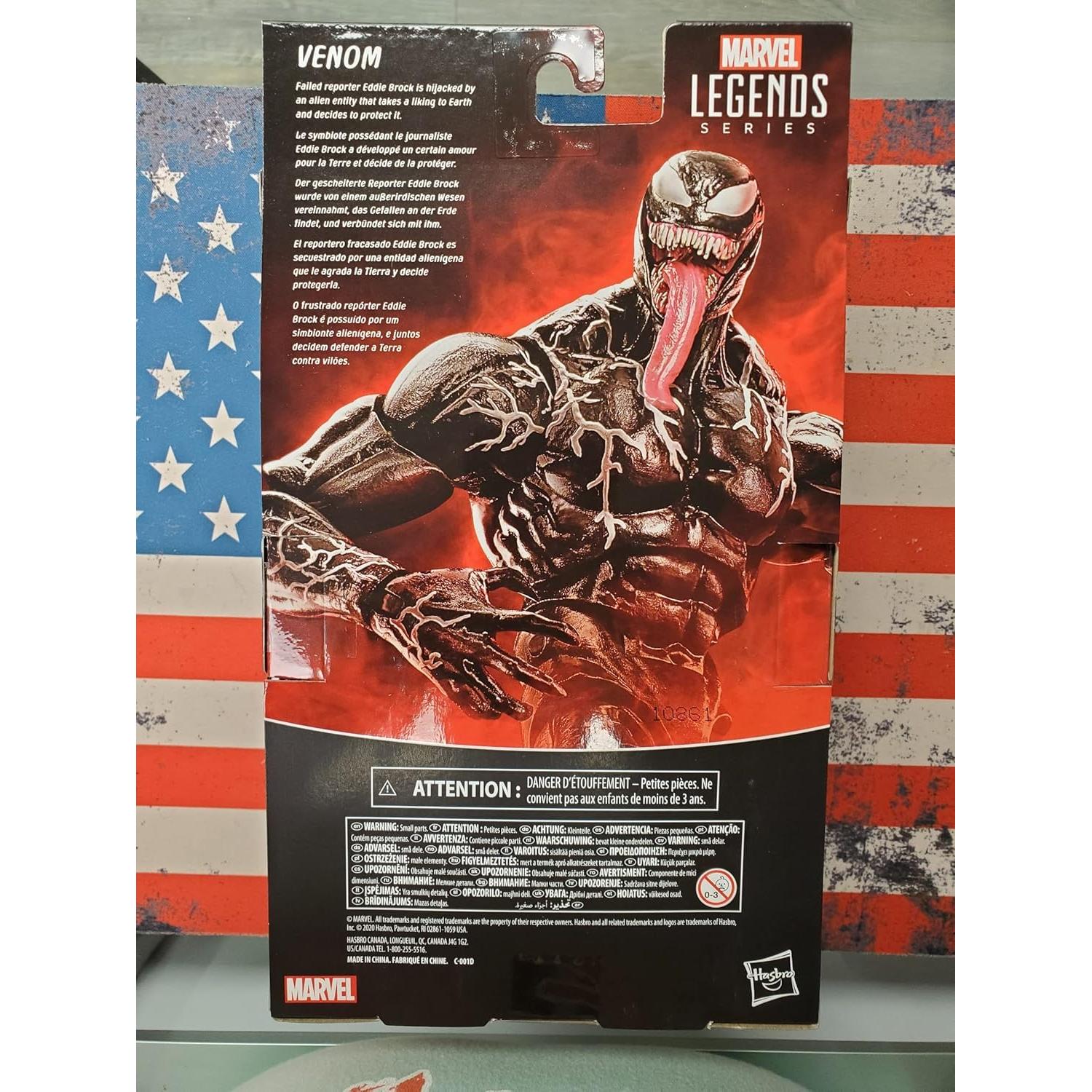 Figura de acción Venom 15 cm Marvel Legends Hasbro con 3 accesorios