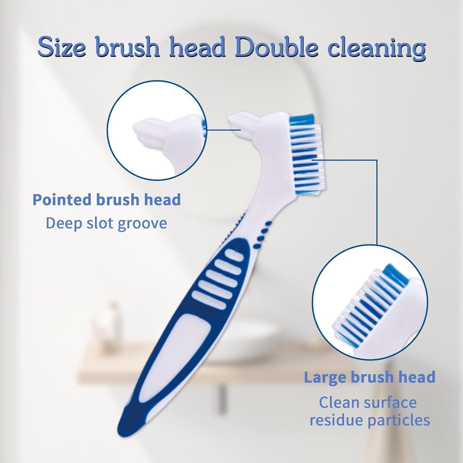 Cepillo de Dentaduras Ceonam 2 Piezas con Estuche Blanco