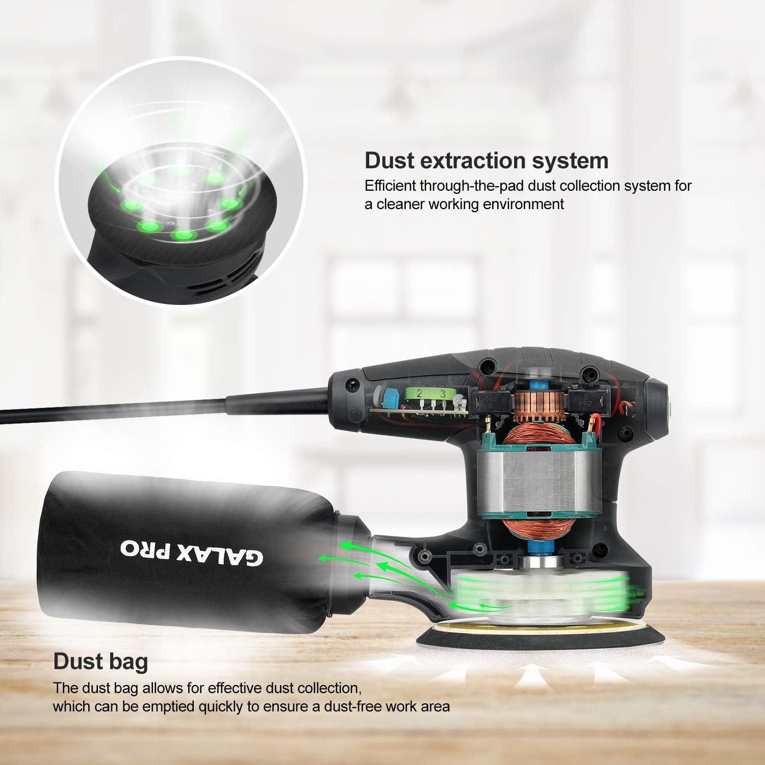 Lijadora Orbital Eléctrica GALAX PRO 280W 125mm con Discos