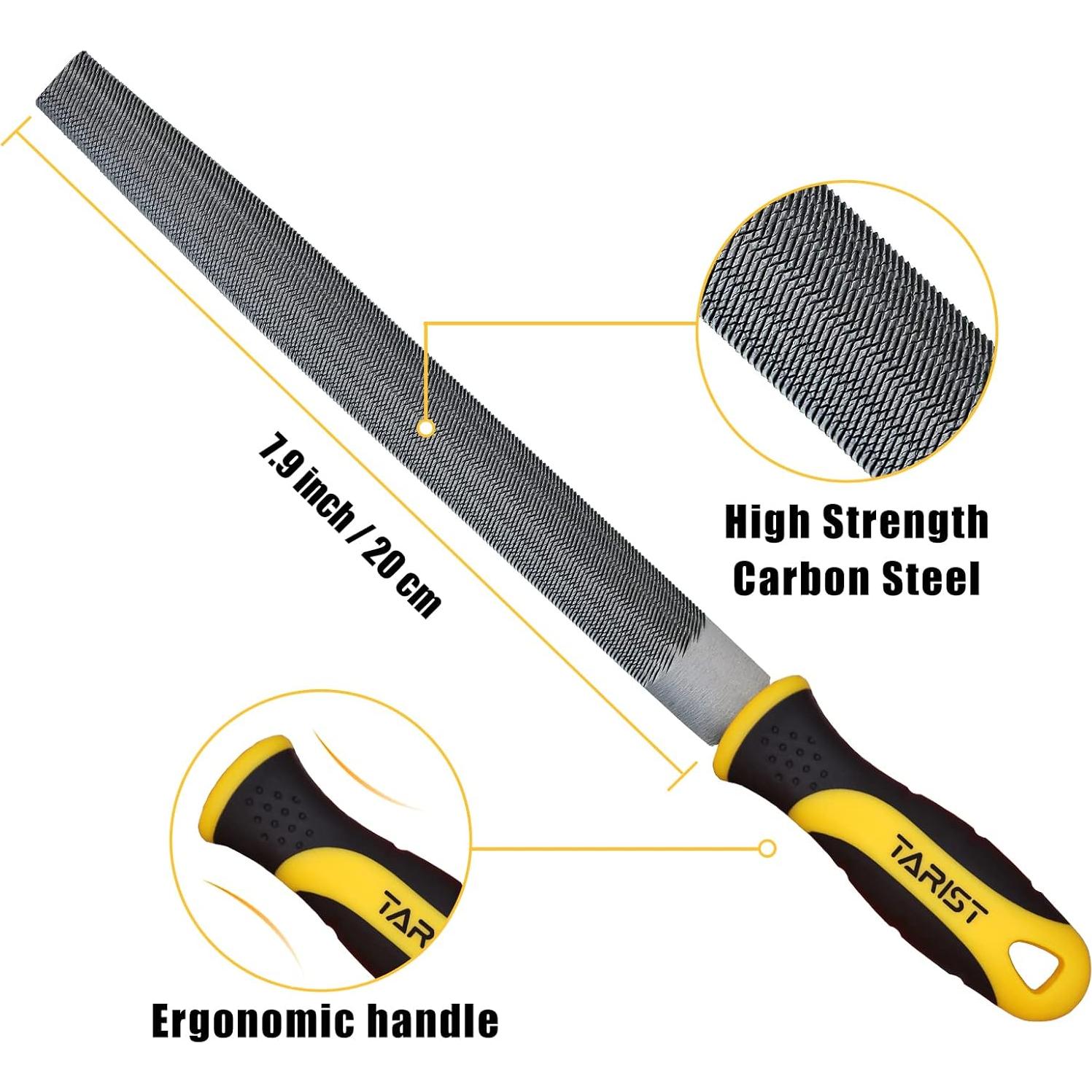 Juego de limas de metal TARIST 3 piezas 20.32 cm acero al carbono