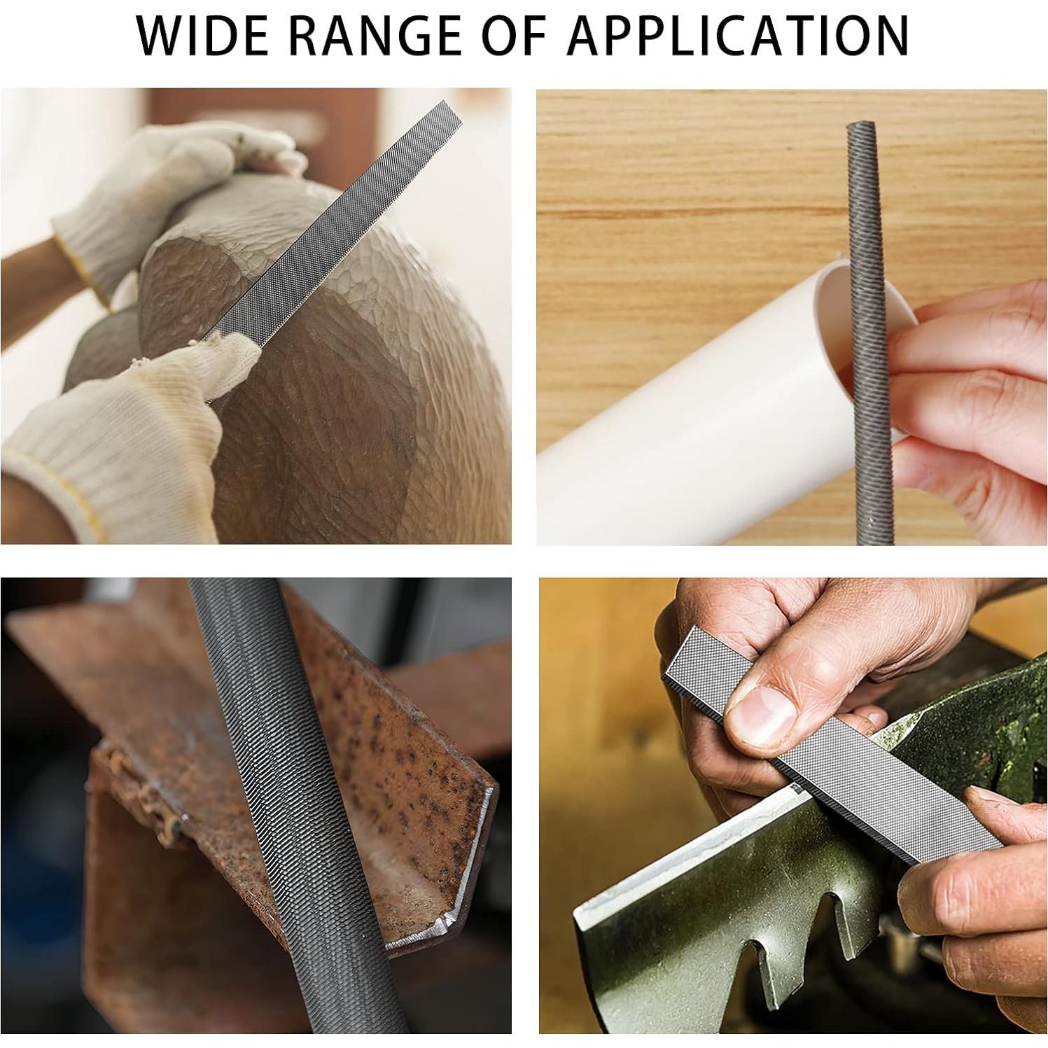 Juego de limas de metal TARIST 3 piezas 20.32 cm acero al carbono