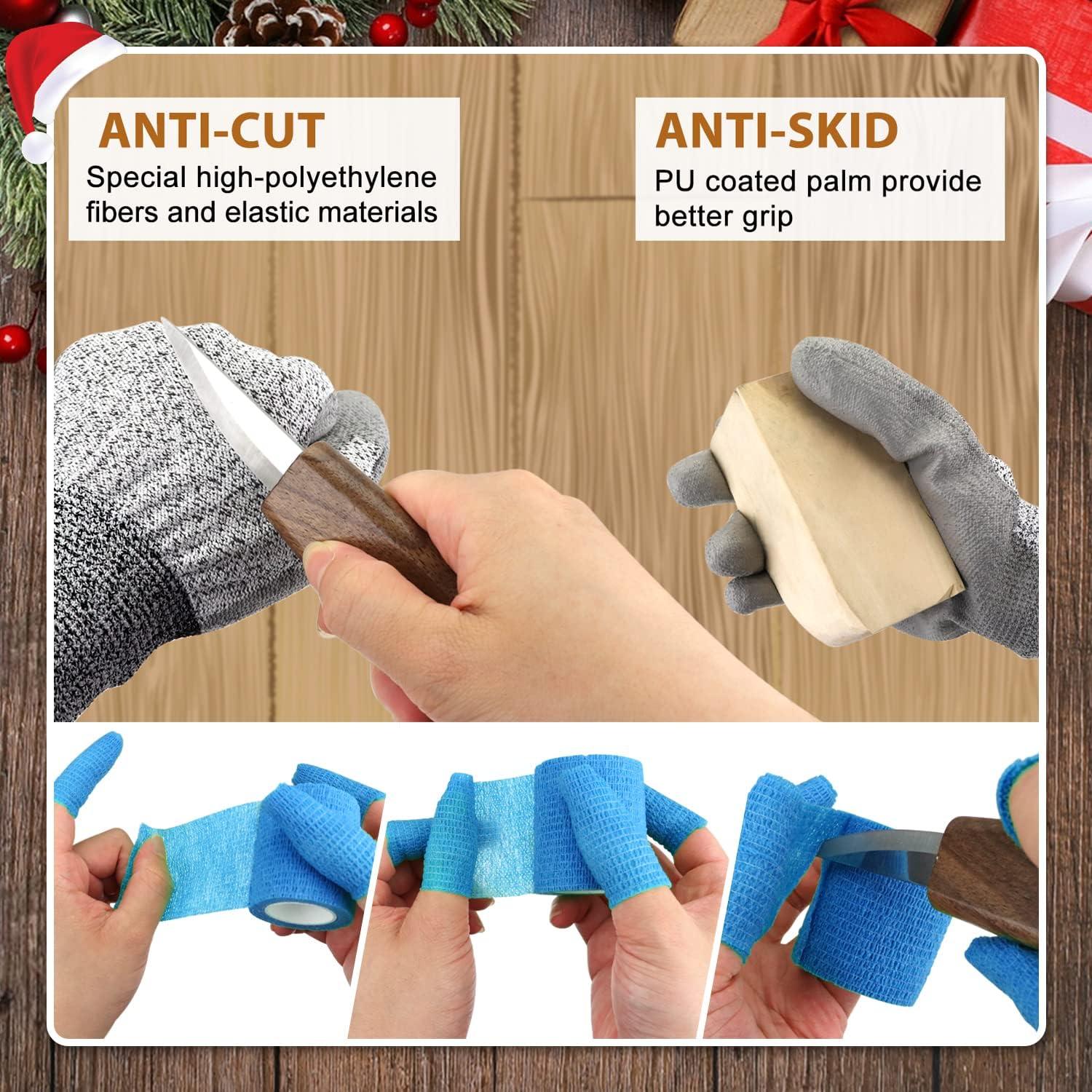 Kit de Tallado en Madera 22PCS con Guantes Anticorte