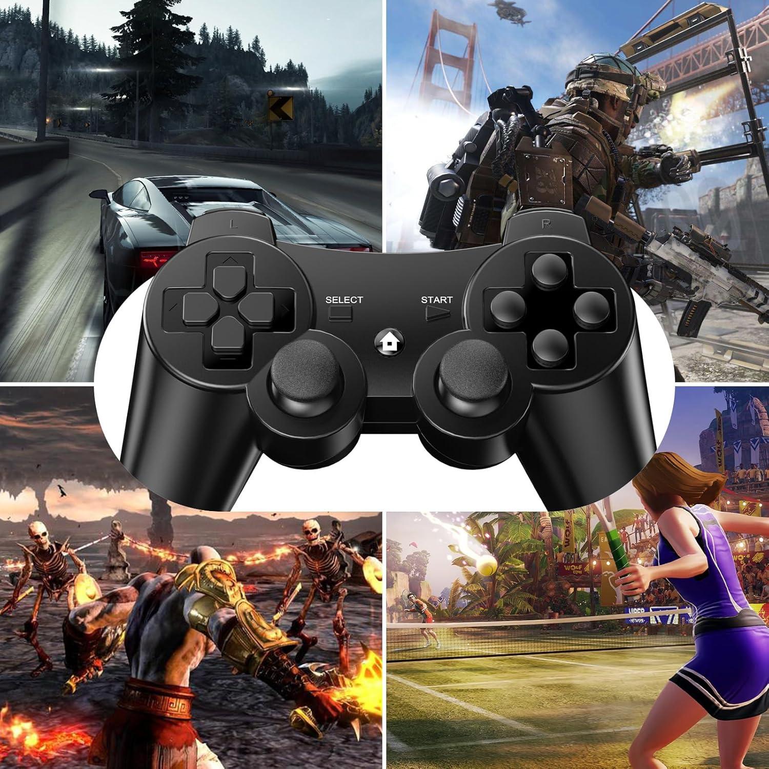 Controladores Inalámbricos Diswoe para PS3 - Paquete de 2, Doble Vibración