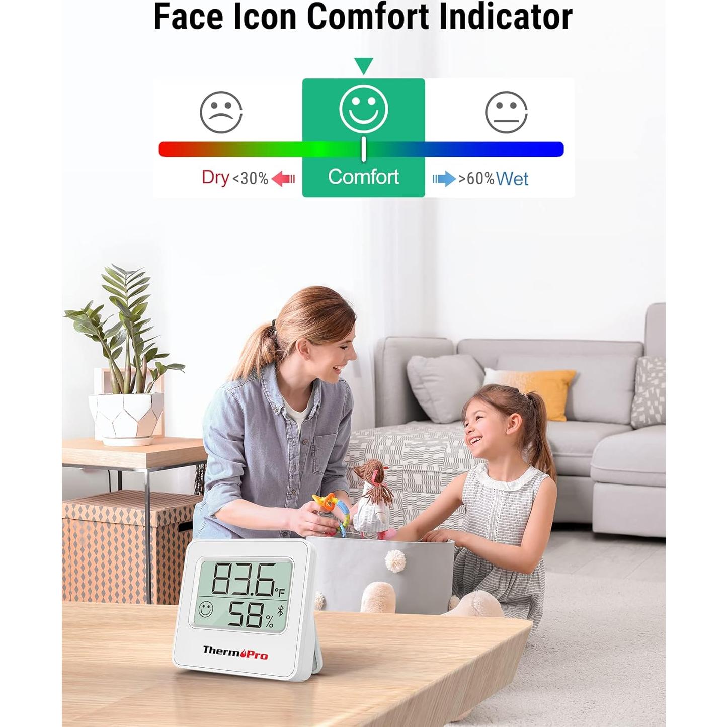 Termómetro Digital ThermoPro TP357 Bluetooth con Sensor de Humedad