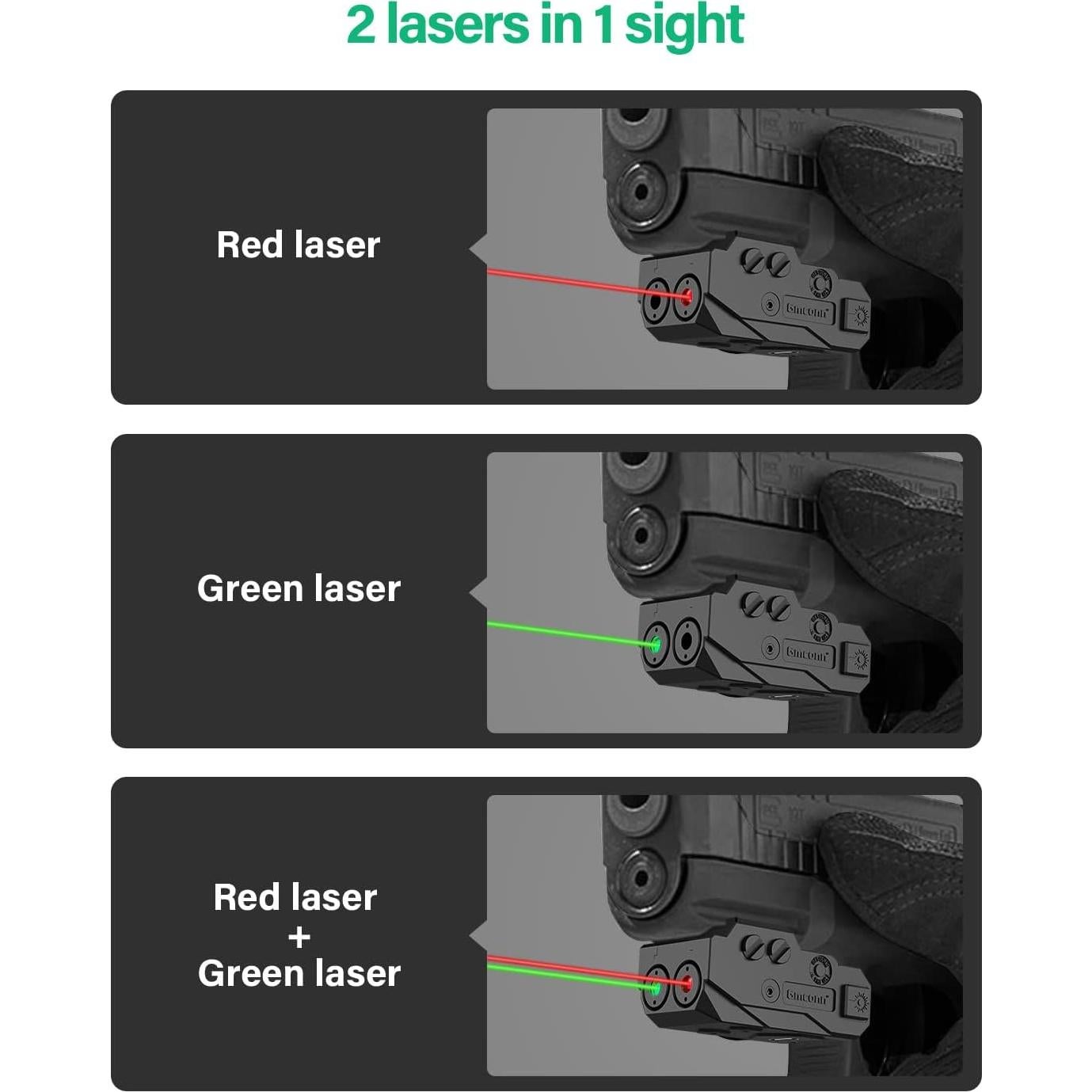 Mira Láser Dual Gmconn GM-1121-RG Recargable Verde/Rojo