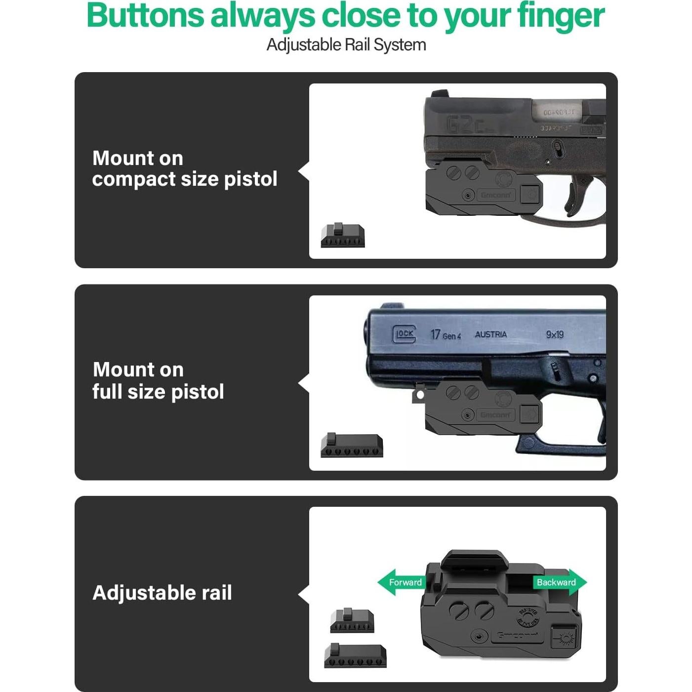 Mira Láser Dual Gmconn GM-1121-RG Recargable Verde/Rojo