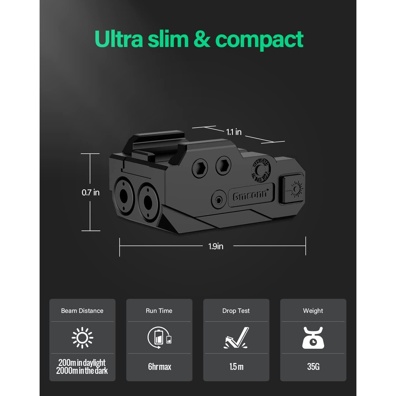 Mira Láser Dual Gmconn GM-1121-RG Recargable Verde/Rojo