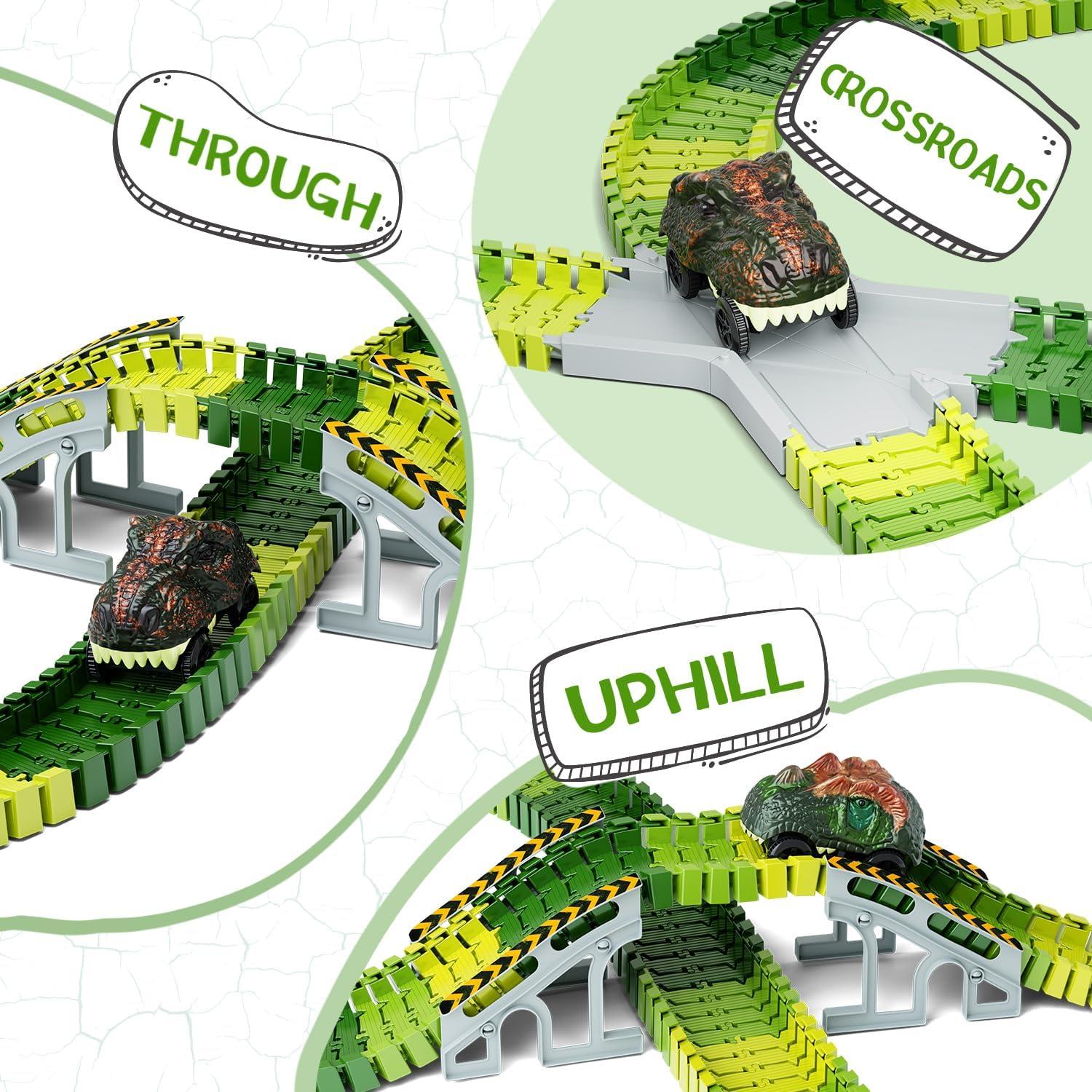 Juego de Pistas de Dinosaurios 252 Piezas con Coches