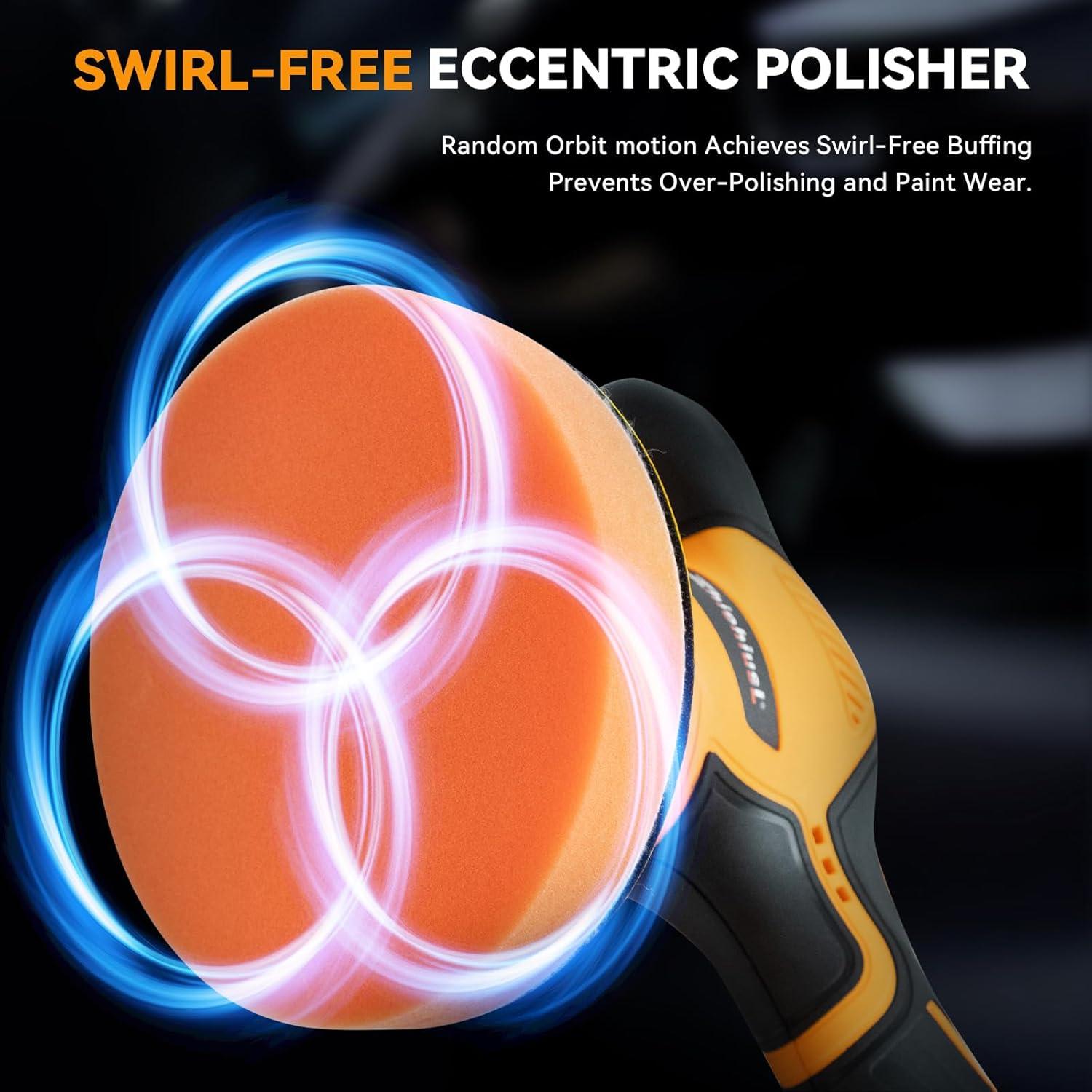 Pulidor de Coche Inalámbrico ZhiehiusL 21V 2 Baterías 6 Velocidades