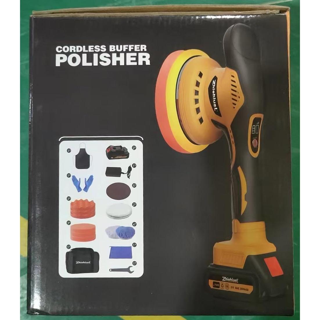 Pulidor de Coche Inalámbrico ZhiehiusL 21V 2 Baterías 6 Velocidades