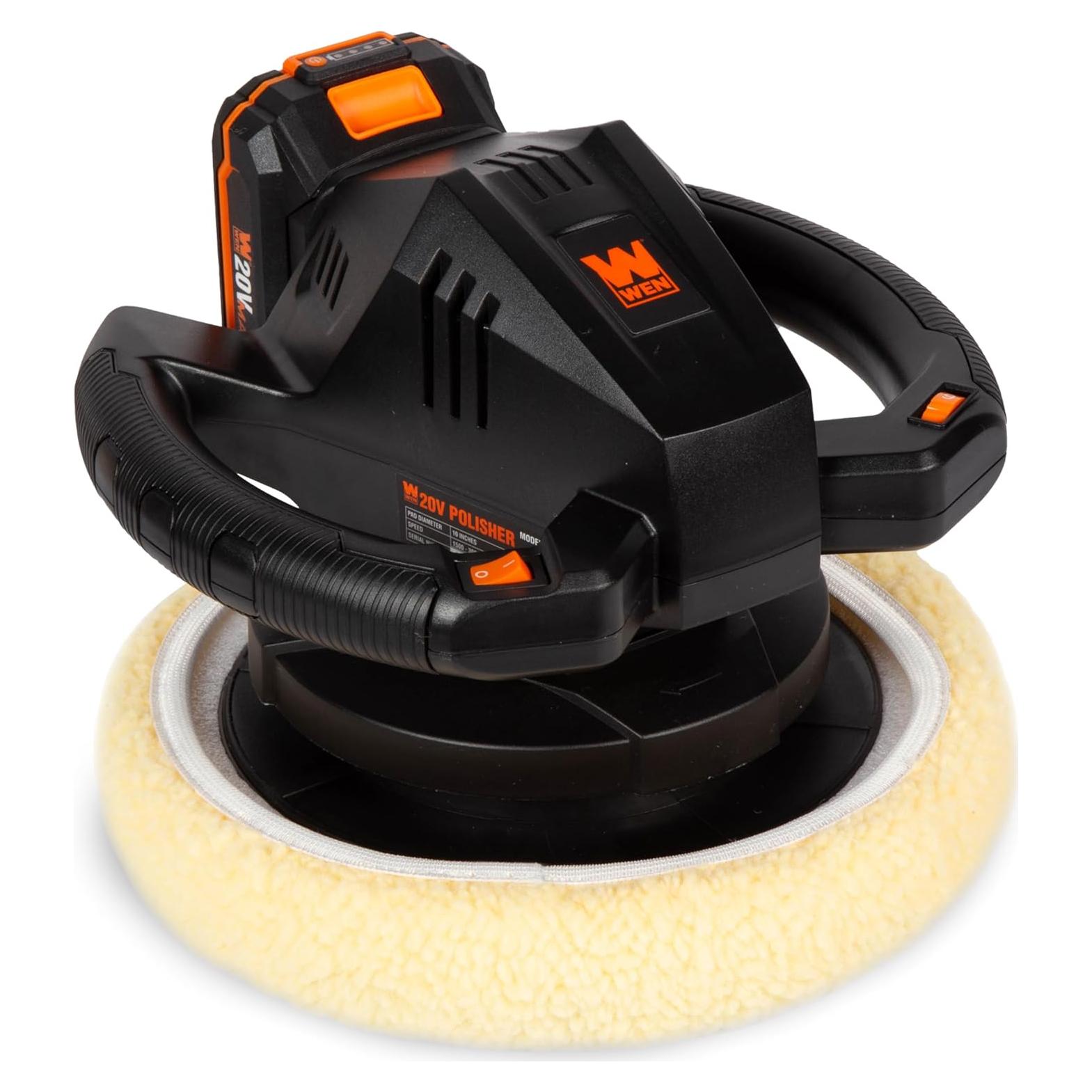 Pulidor Inalámbrico WEN 20V Max 10" con Batería 2Ah y Accesorios
