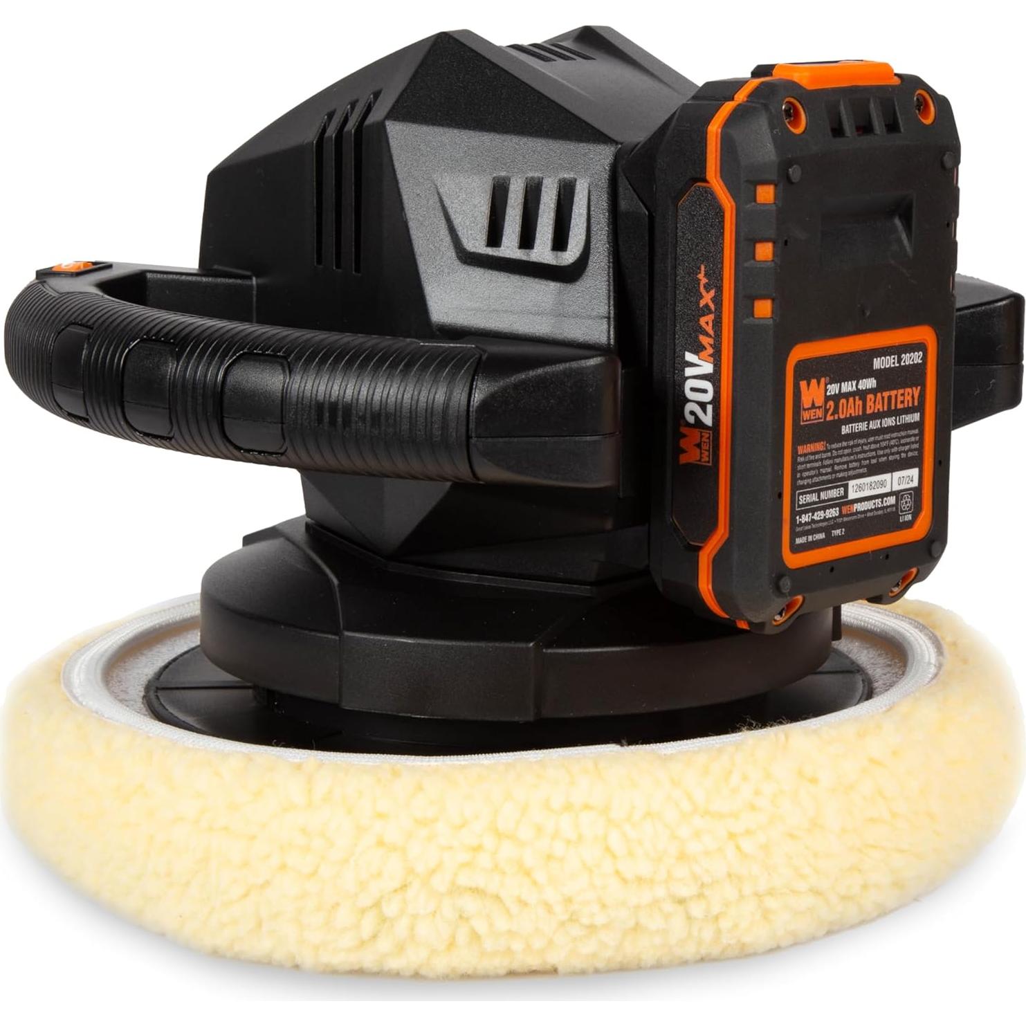 Pulidor Inalámbrico WEN 20V Max 10" con Batería 2Ah y Accesorios