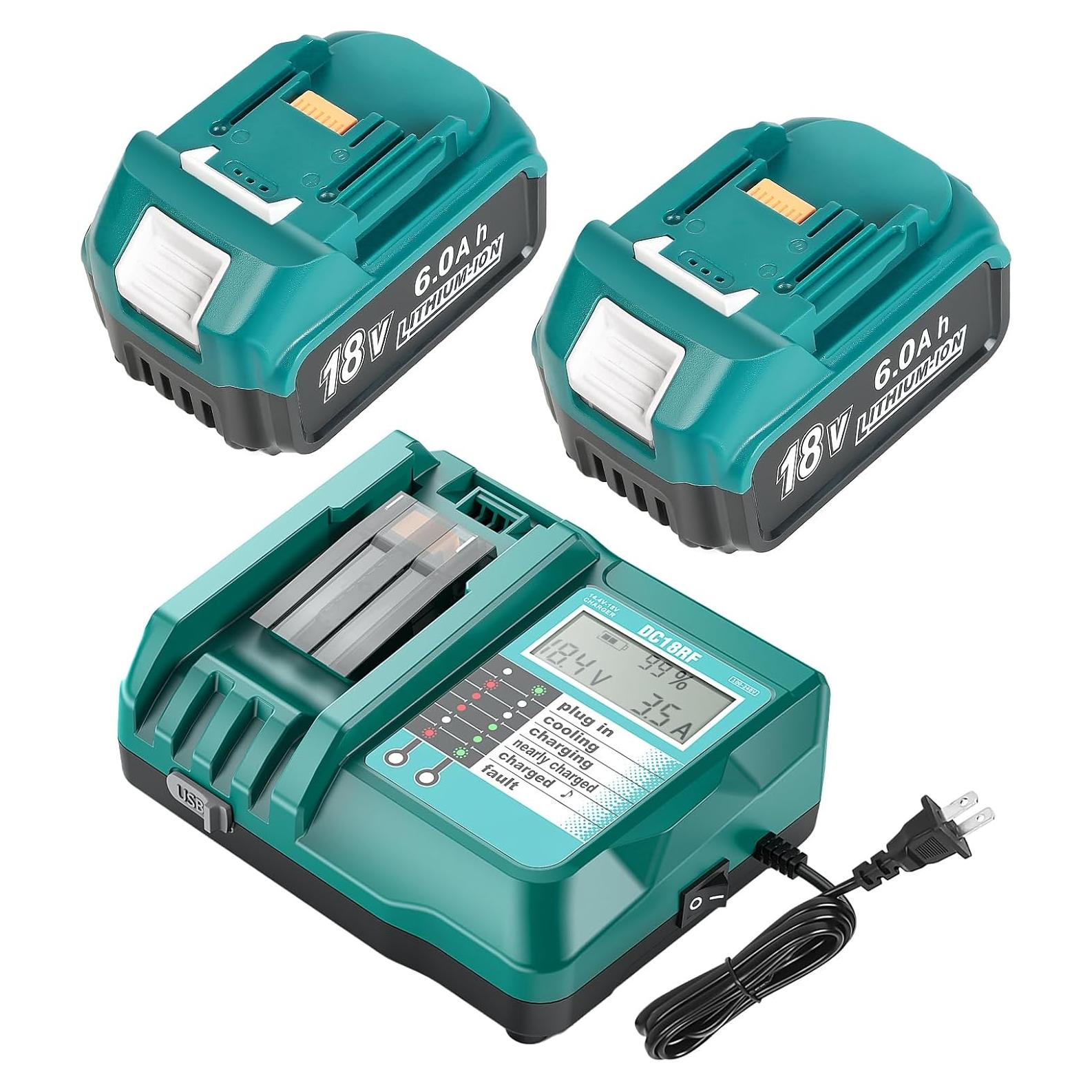 Batería 18V 6.0Ah Makita BL1860 + Cargador DC18RC LCD