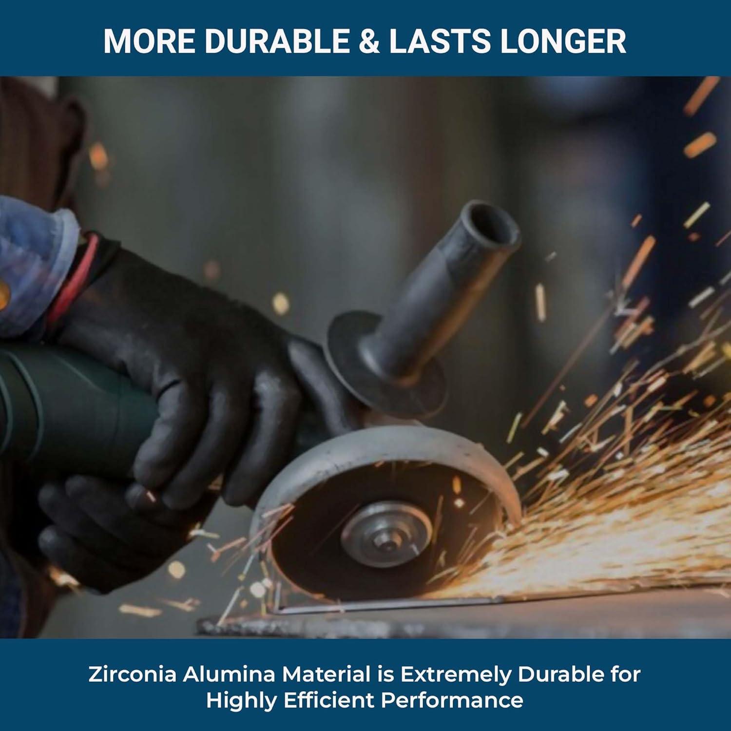 Benchmark Abrasives 4.5" x 7/8" Premium High Density Jumbo Zirconia Type 29 Flap Discs 4 1/2 for Angle Grinder, Sanding Discs, Finishing - Grinding Wheels 4 1/2 Inch (10 Pack) - 40 Grit