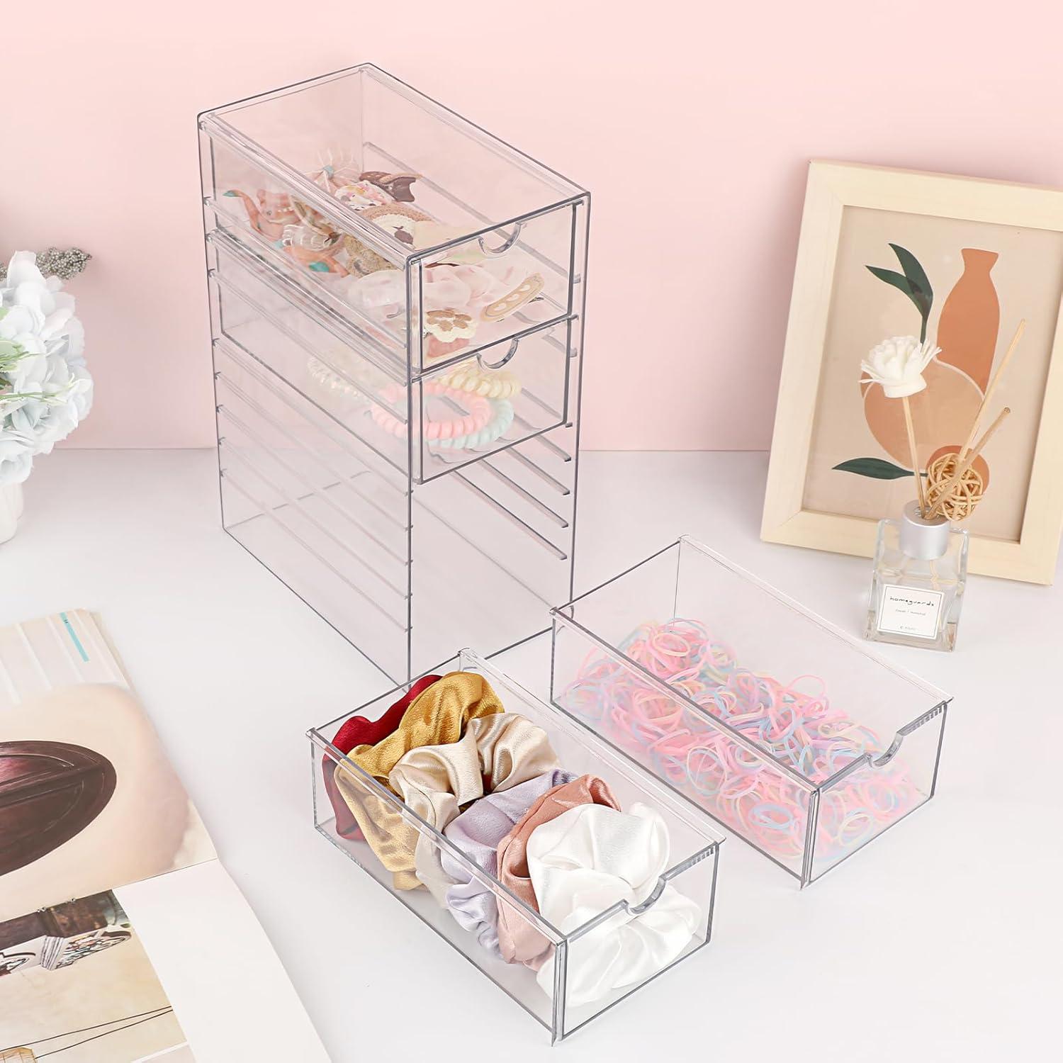 Organizador de Cajones Plástico Hipiwe 4 Cajones Transparente