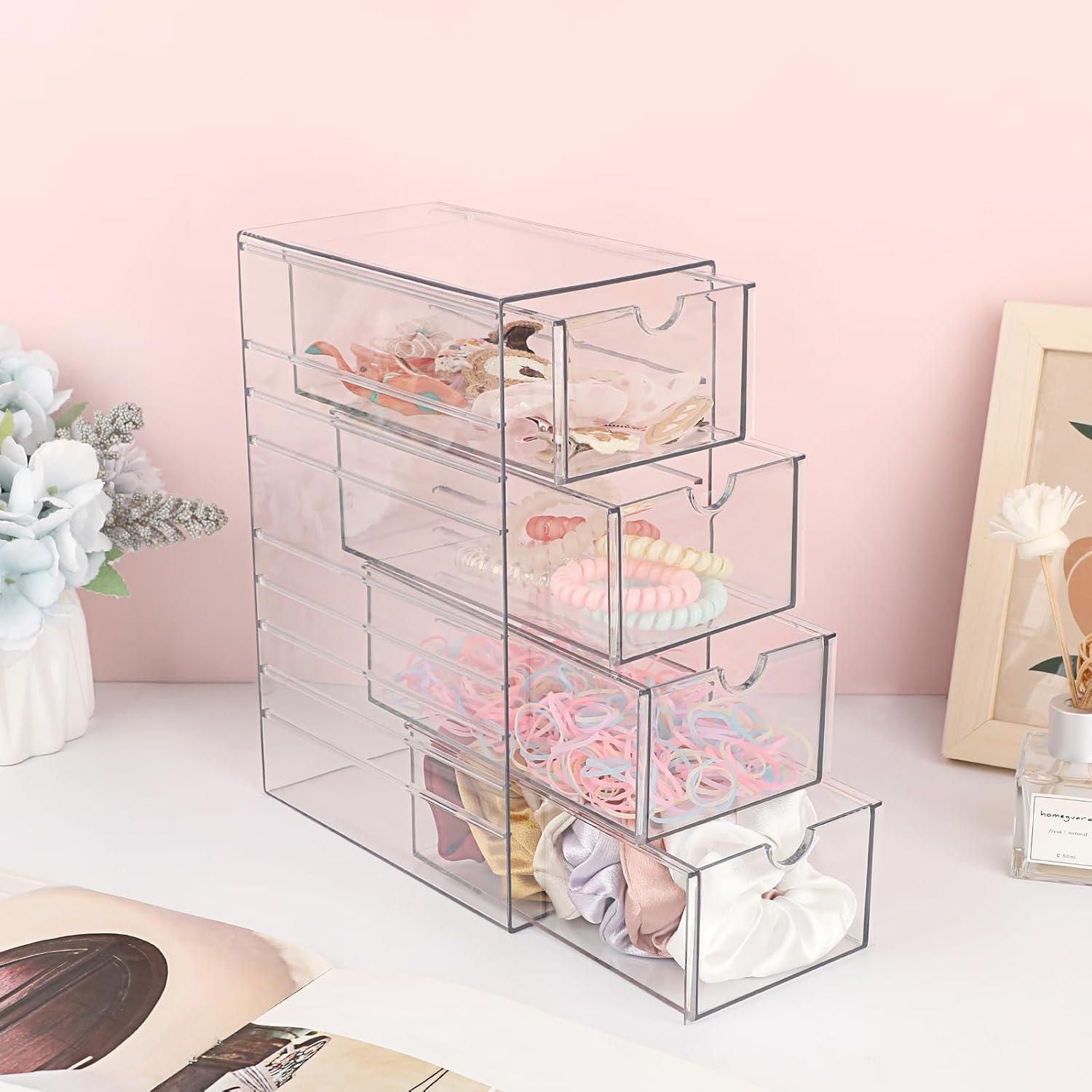 Organizador de Cajones Plástico Hipiwe 4 Cajones Transparente