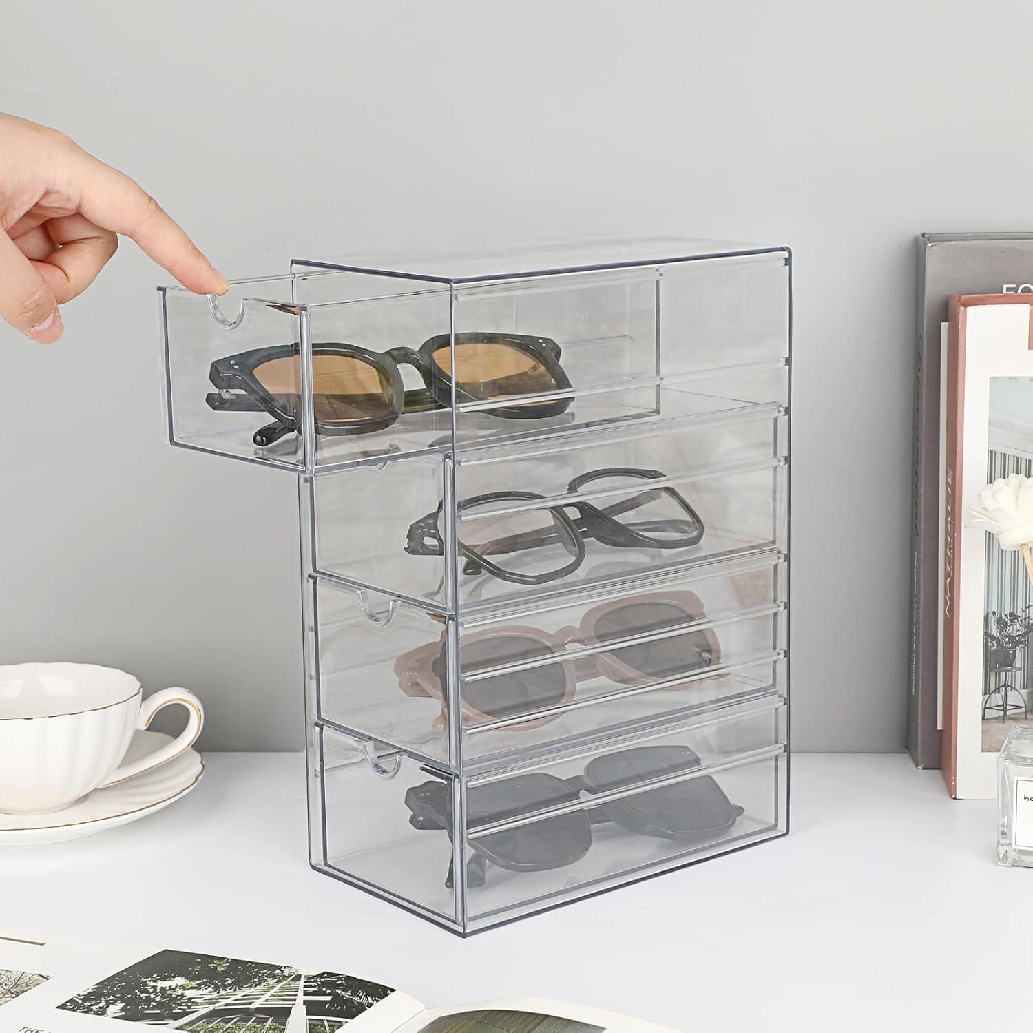 Organizador de Cajones Plástico Hipiwe 4 Cajones Transparente