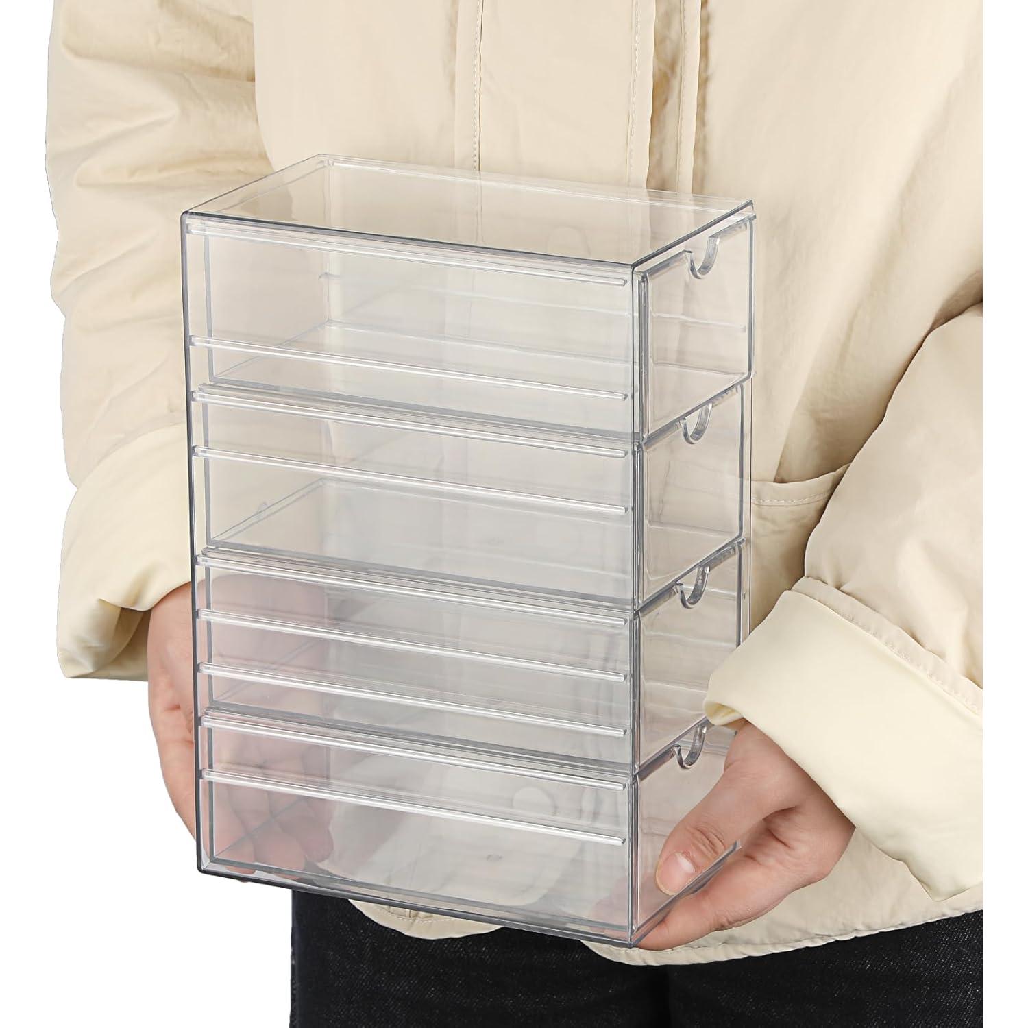 Organizador de Cajones Plástico Hipiwe 4 Cajones Transparente