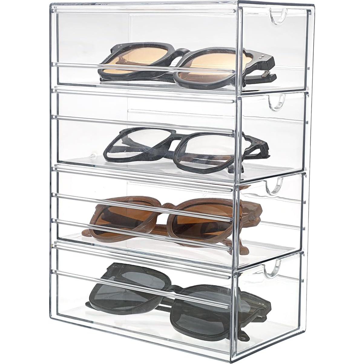 Organizador de Cajones Plástico Hipiwe 4 Cajones Transparente