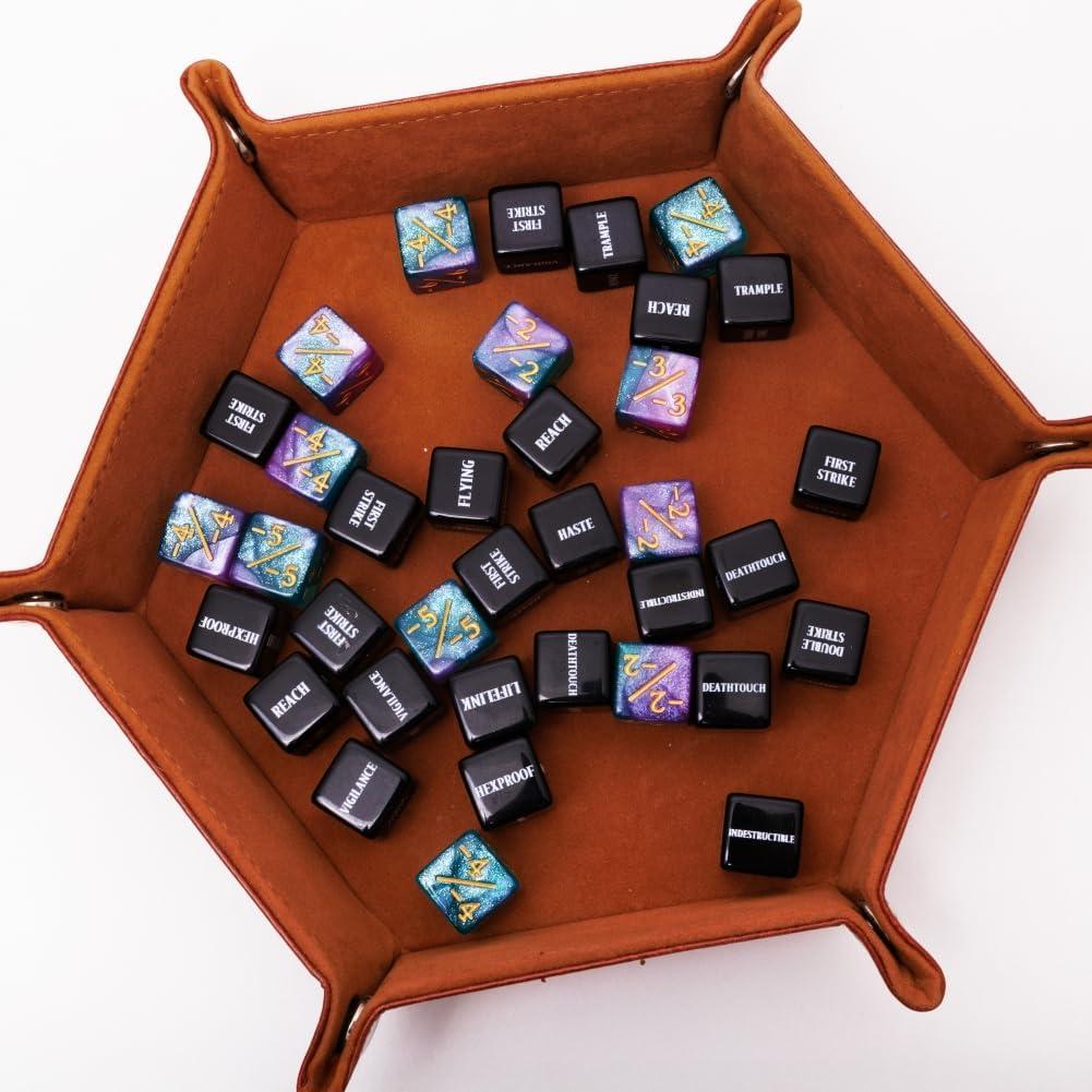 48 Dados MTG Contadores de Habilidades + Bolsa de Almacenaje