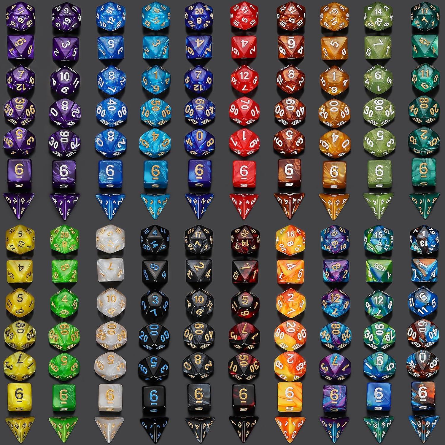 QMay Juego de Dados DND - 140 Piezas Poliedricos