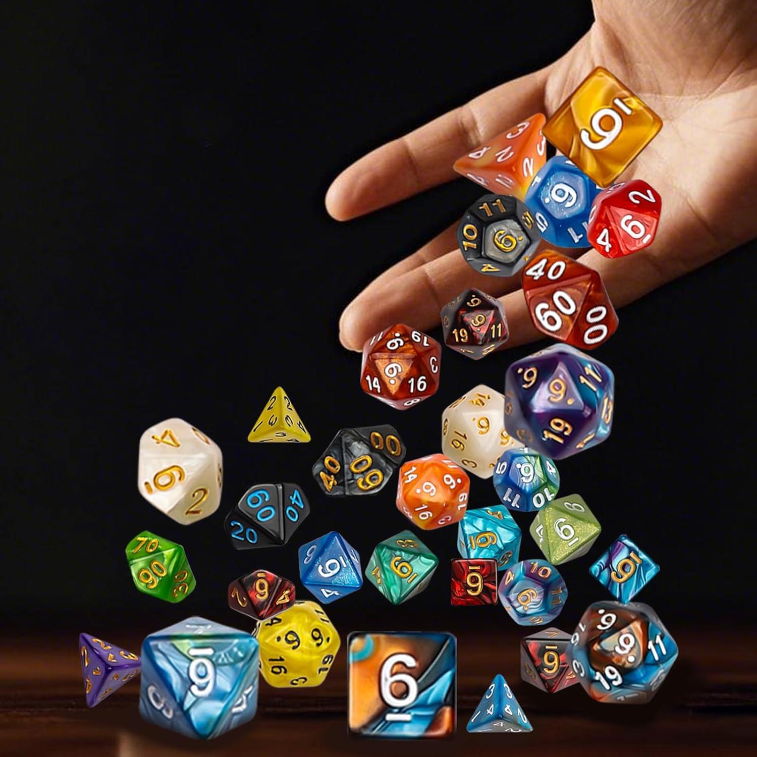 QMay Juego de Dados DND - 140 Piezas Poliedricos