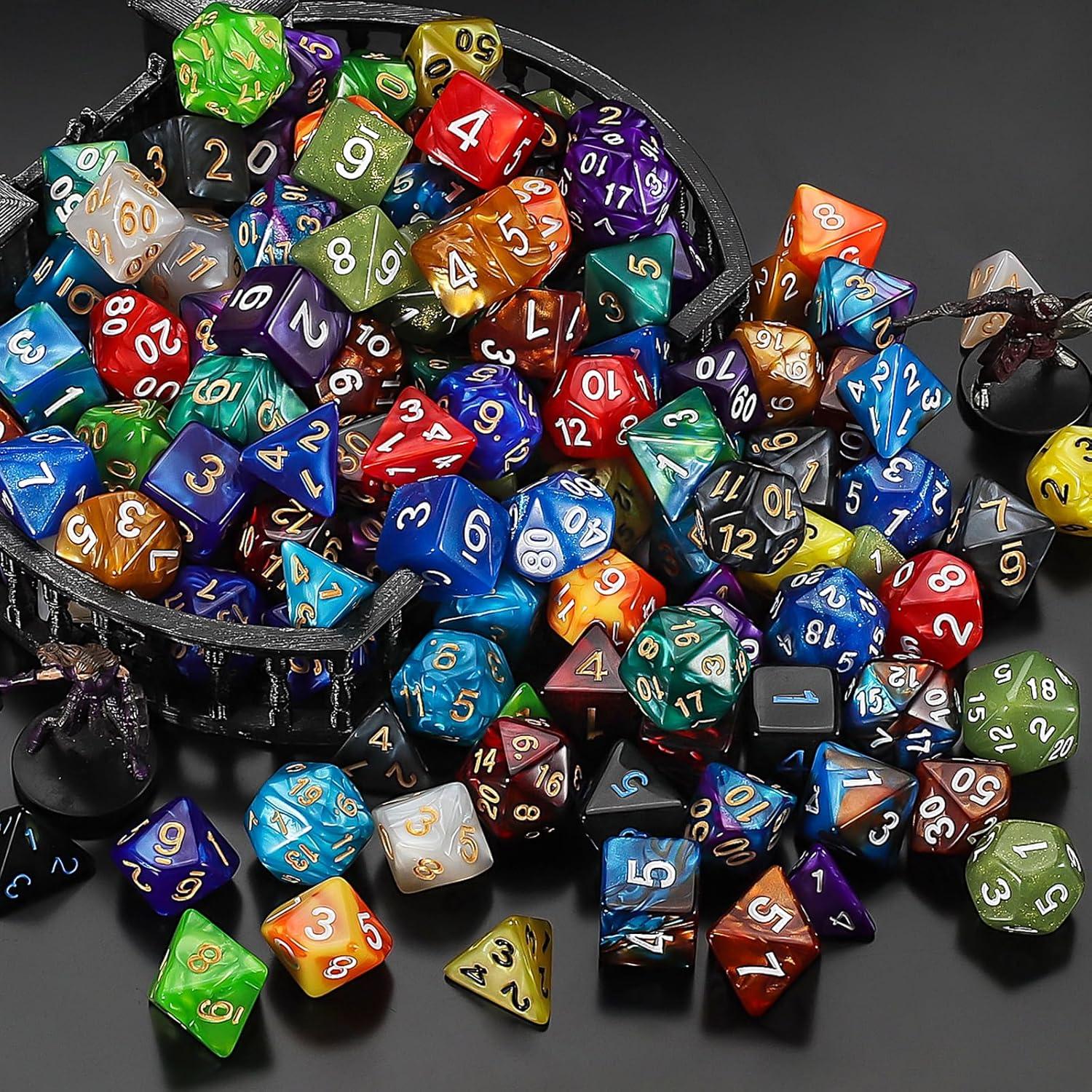 QMay Juego de Dados DND - 140 Piezas Poliedricos