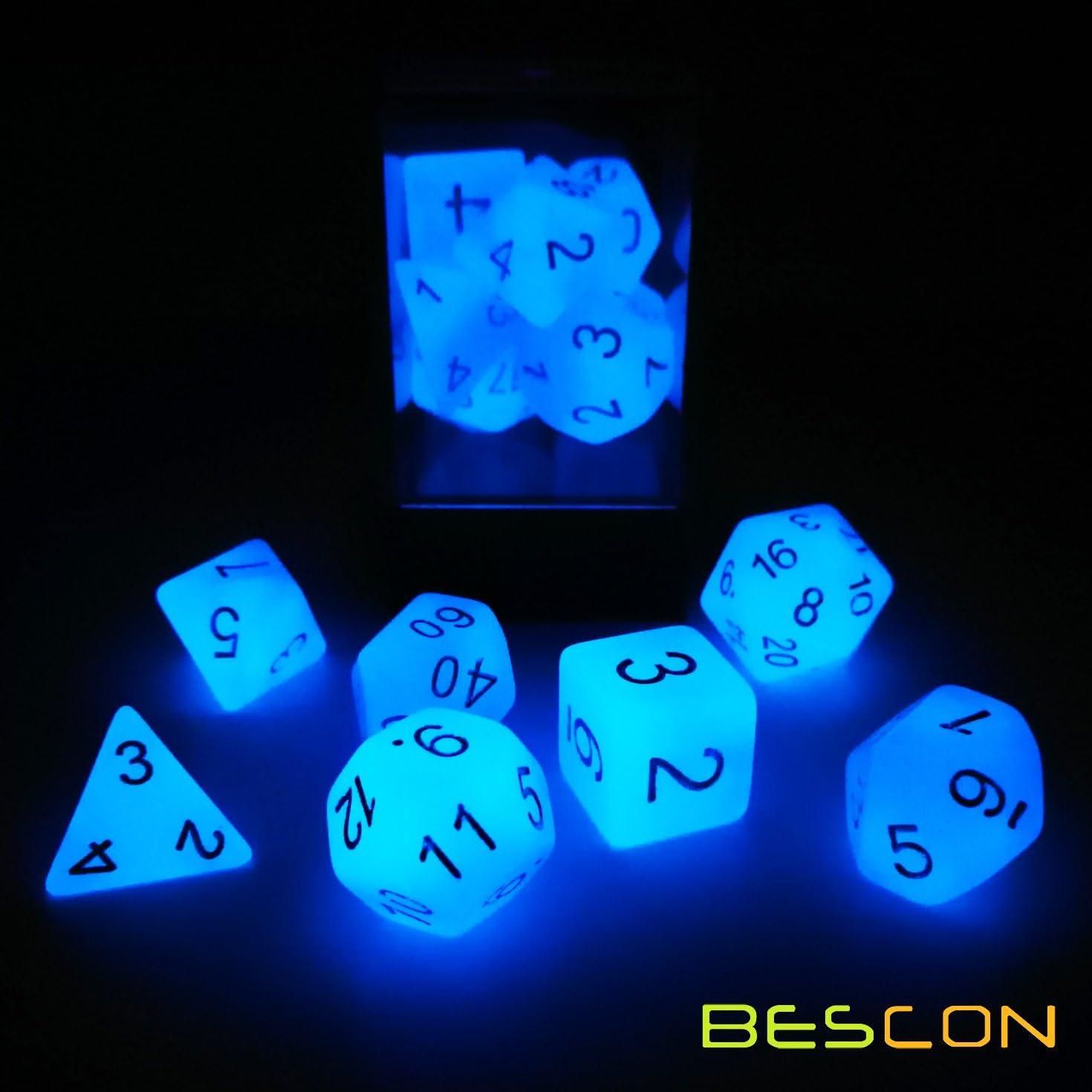 Set de Dados Luminosos Bescon Gemini 7 Piezas Icy Rocks
