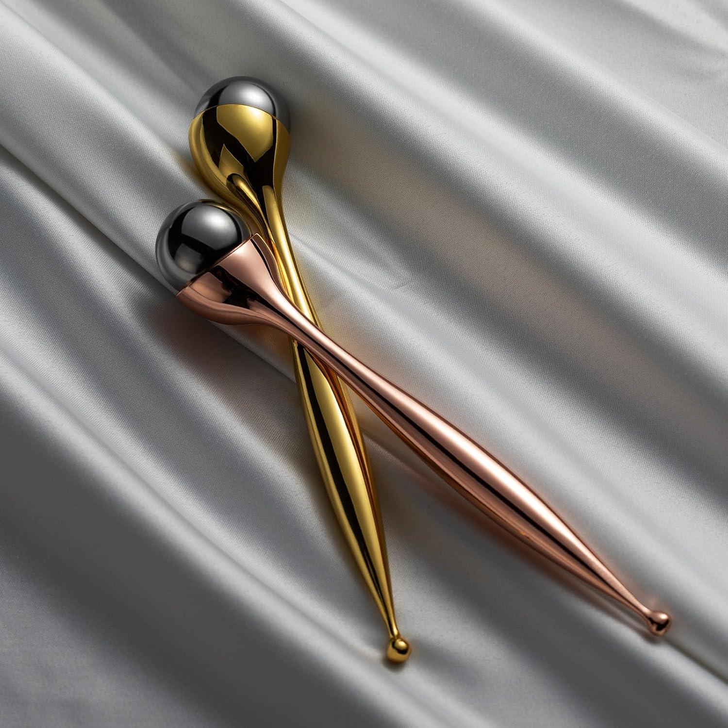 Varita de Rodillo para Crema de Ojos LISAPACK - Masaje Facial Oro