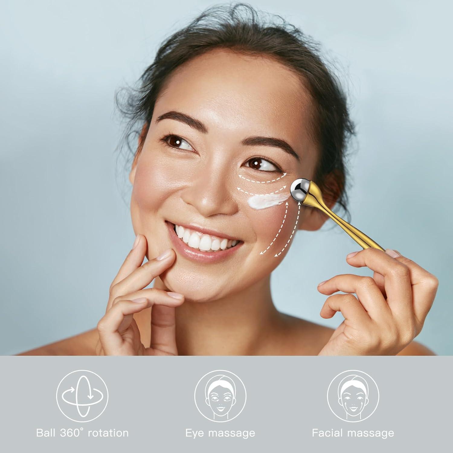 Varita de Rodillo para Crema de Ojos LISAPACK - Masaje Facial Oro