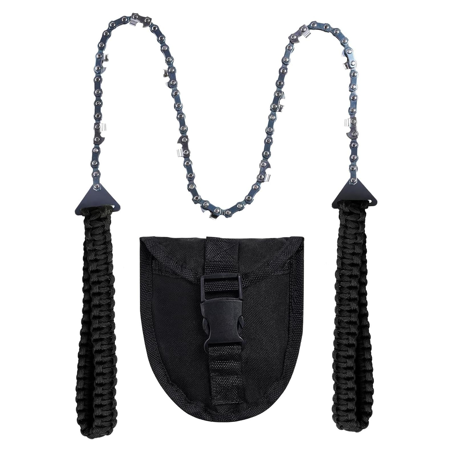 Sierra de Cadena Plegable Sucrain 61 cm Paracord Negro 11 Dientes
