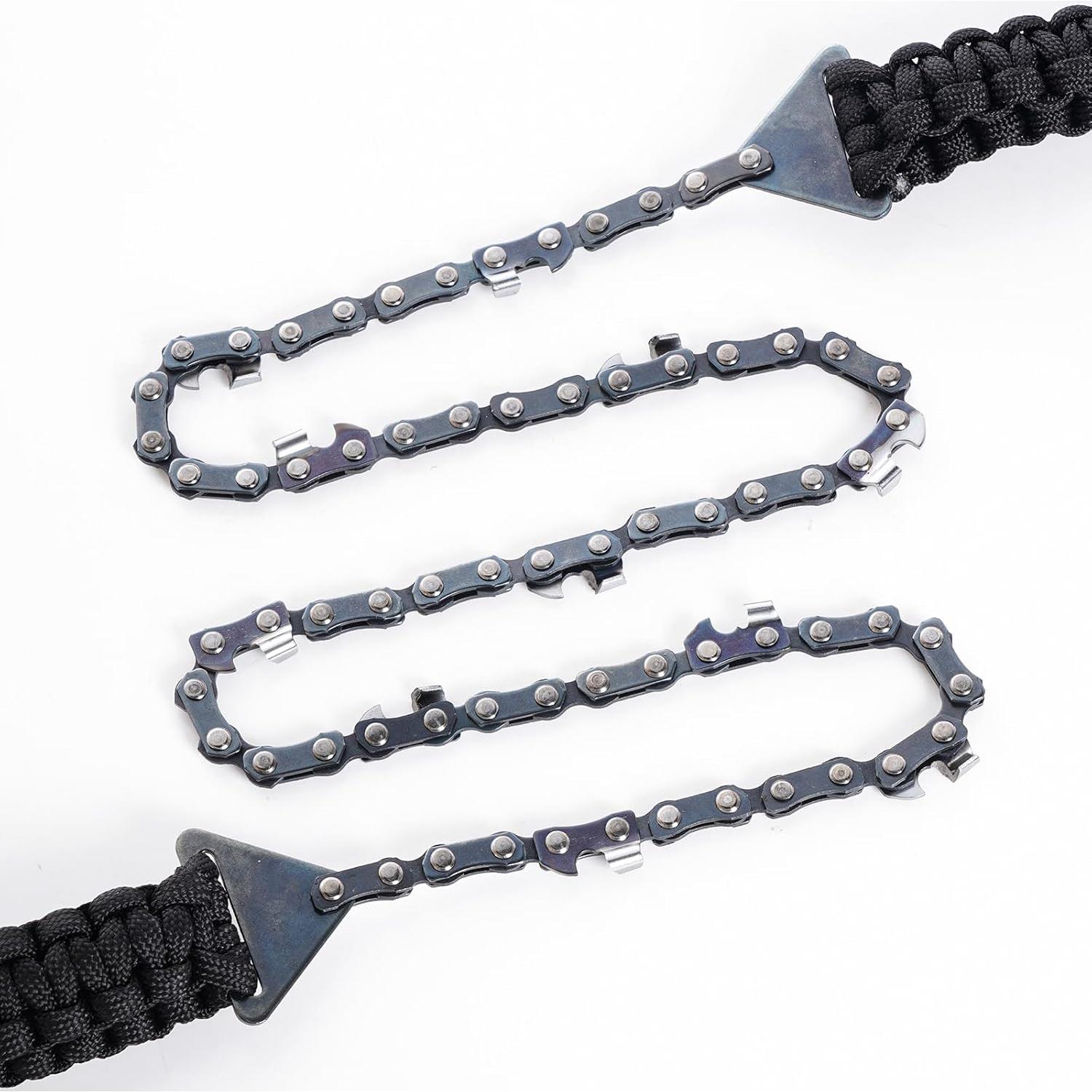 Sierra de Cadena Plegable Sucrain 61 cm Paracord Negro 11 Dientes