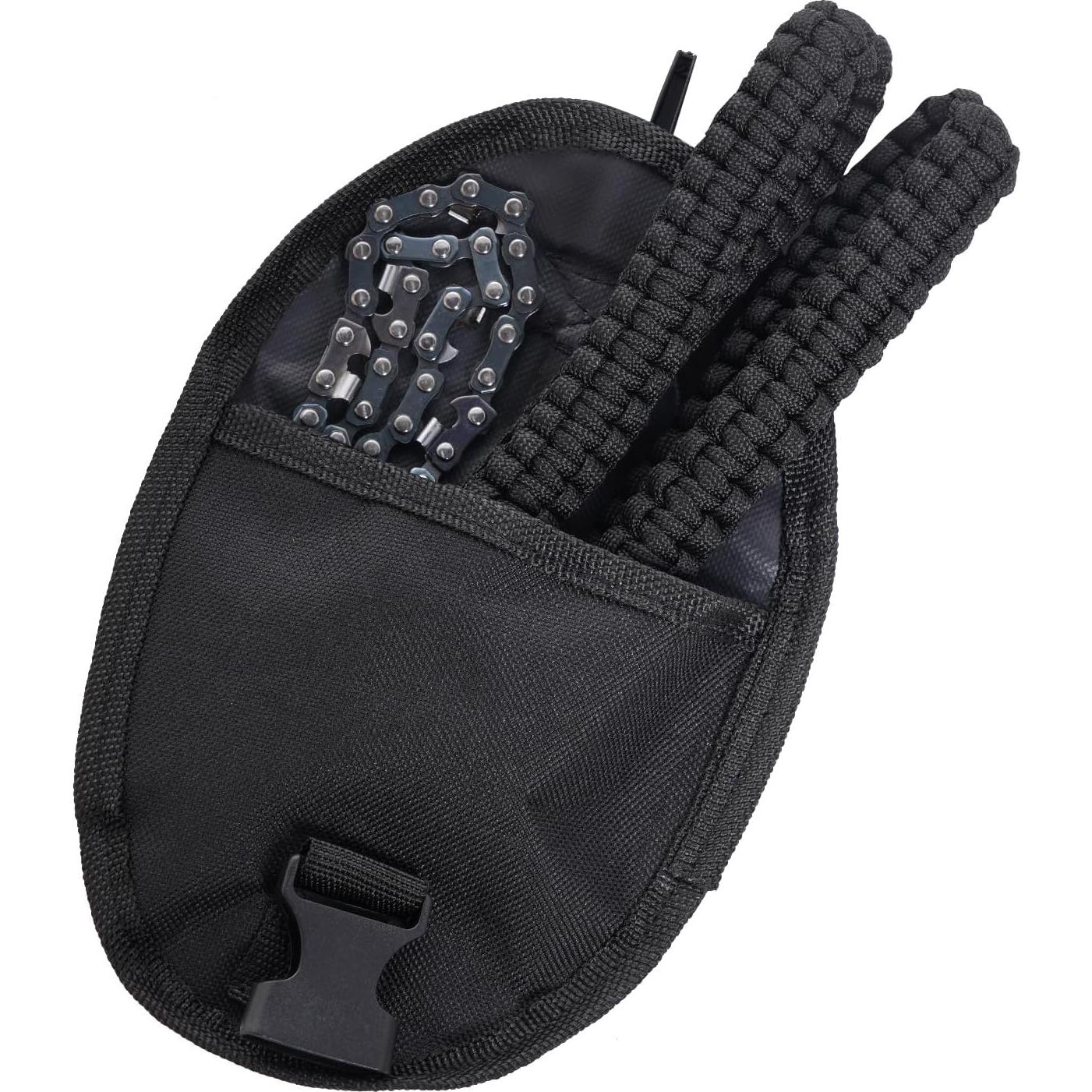 Sierra de Cadena Plegable Sucrain 61 cm Paracord Negro 11 Dientes