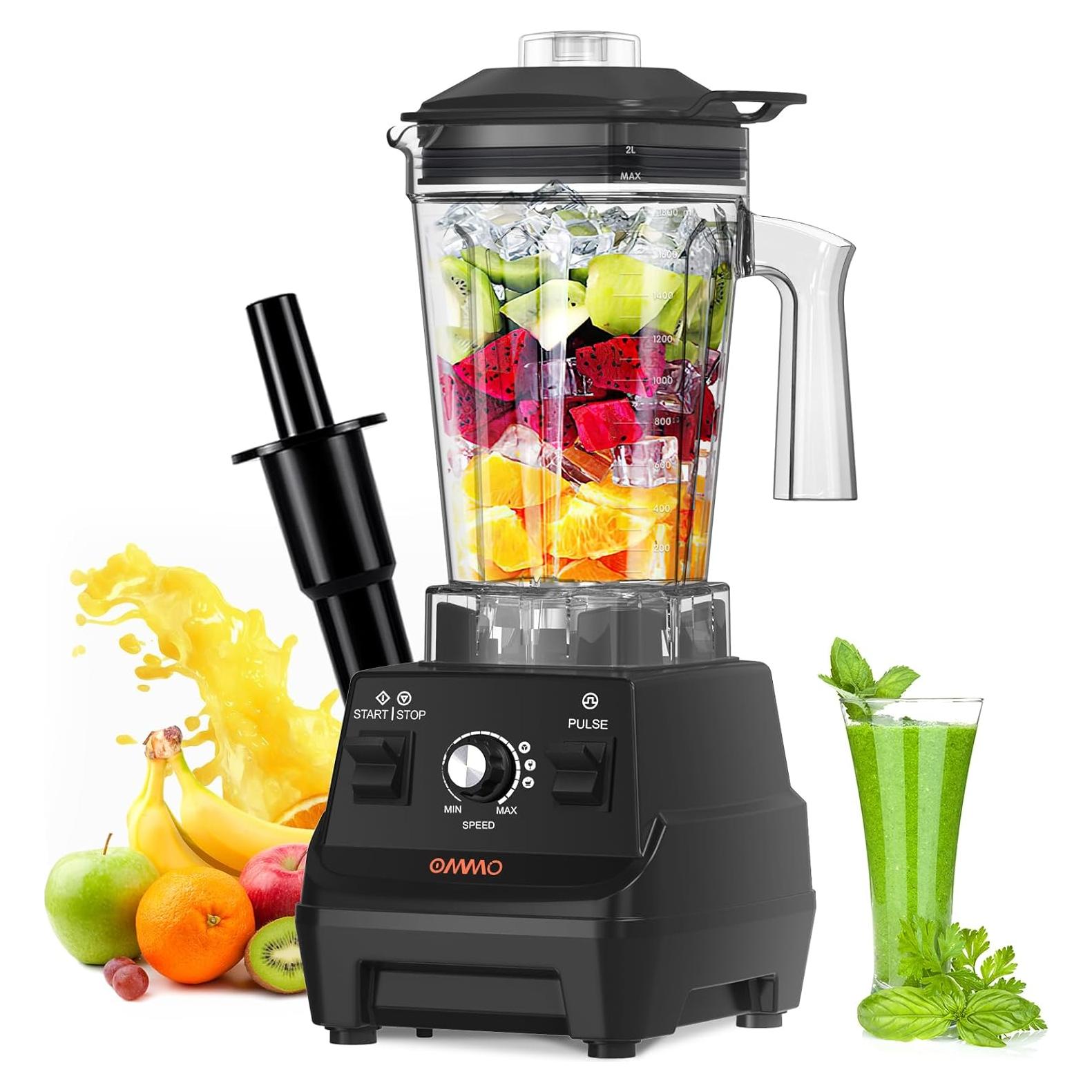 Licuadora OMMO 1800W 1.8L Acero Inoxidable para Batidos