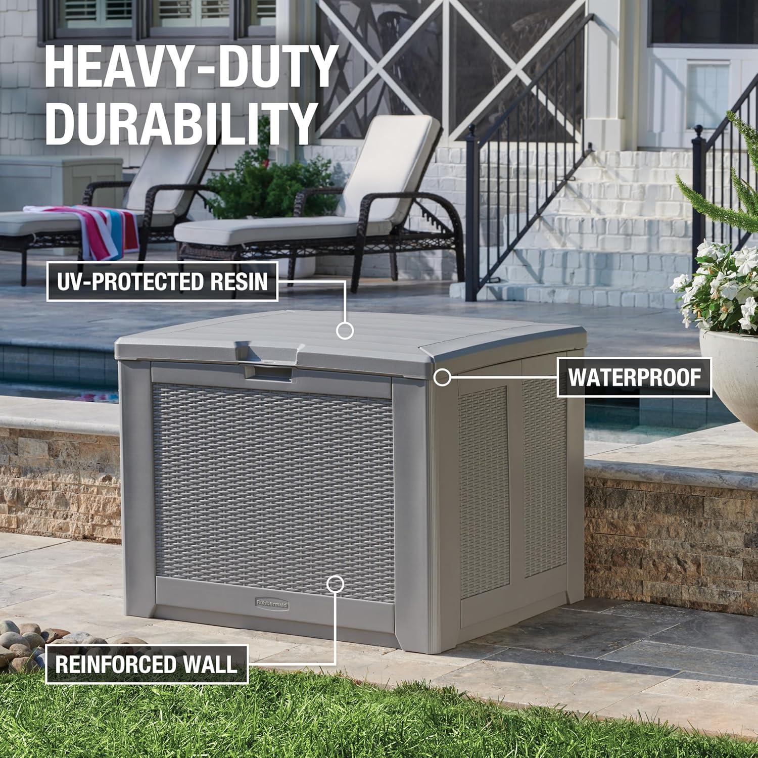 Caja de Almacenamiento Exterior Rubbermaid Mediana 280L Gris