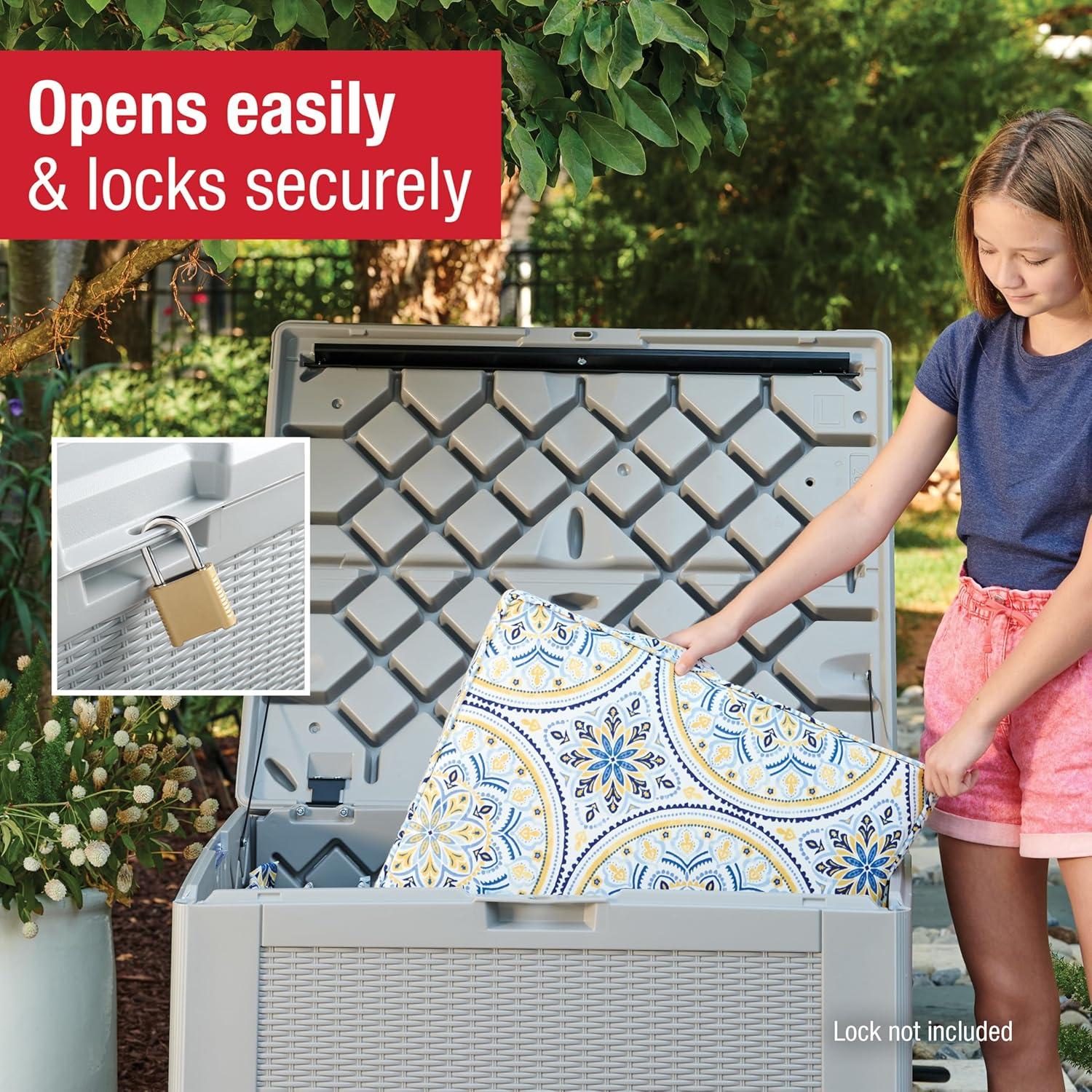 Caja de Almacenamiento Exterior Rubbermaid Mediana 280L Gris