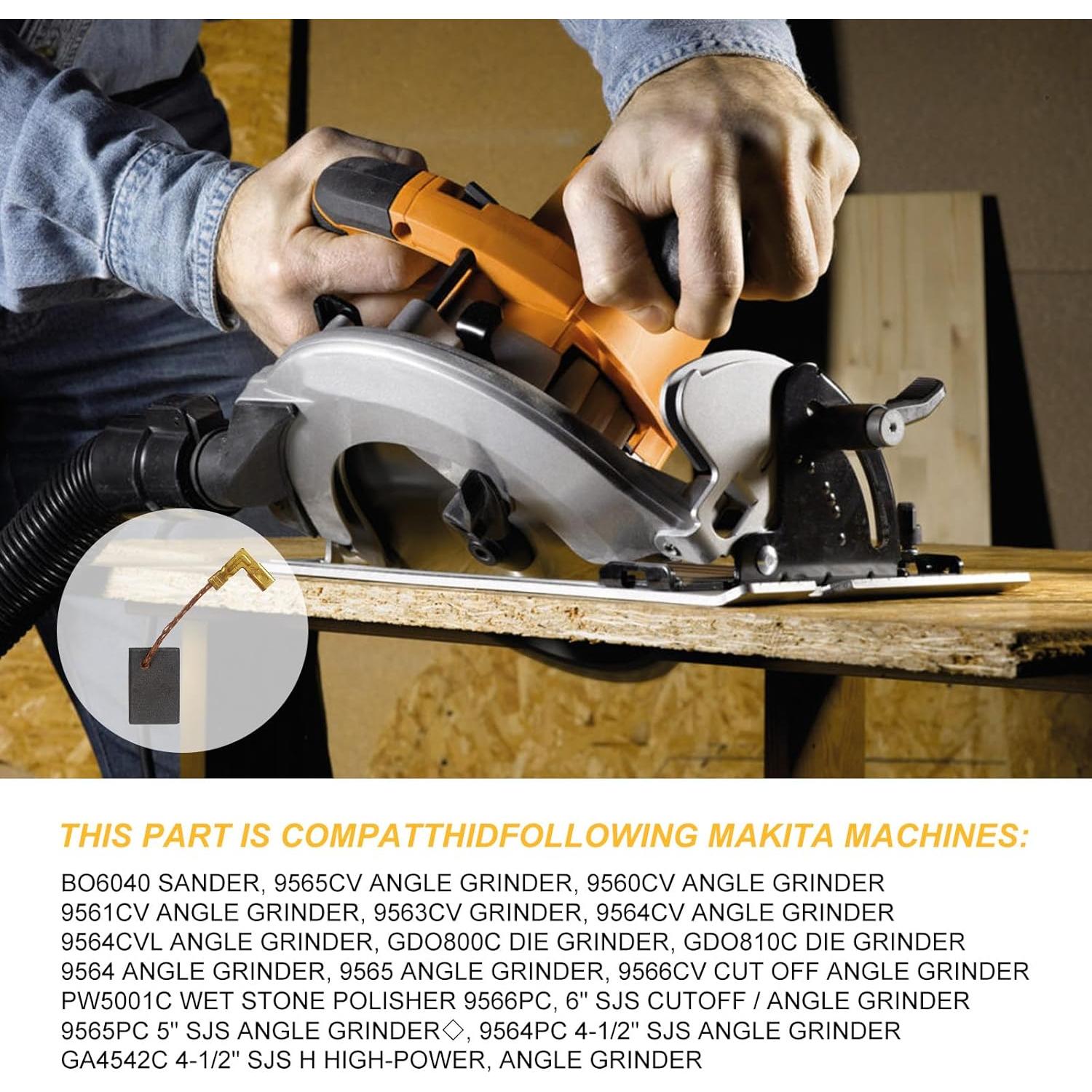 4 Cepillos de Carbón GZJoSum CB318 para Makita 9560CV 9565CV