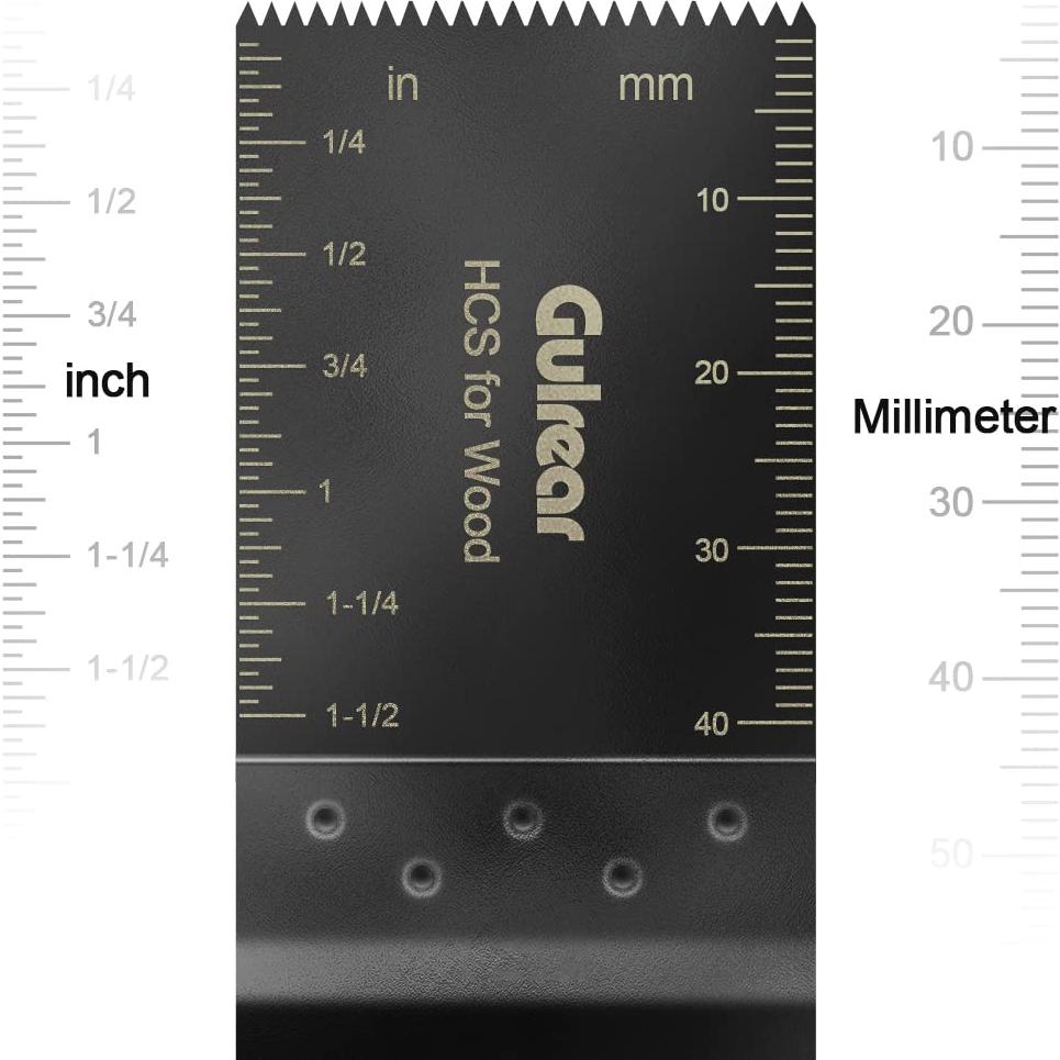 33PCS Oscillating Multi Tool Blade Kit, Professional Titanium Plated and Curved Edge Saw Blades with Quick Change Adapter, Professional Precision Cutting Blades for Wood/Metal, Plastic, DIY Projects