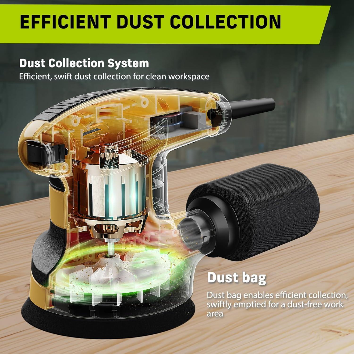 Lijadora Orbital Eléctrica Narbell 360W 14000RPM 5" Amarillo