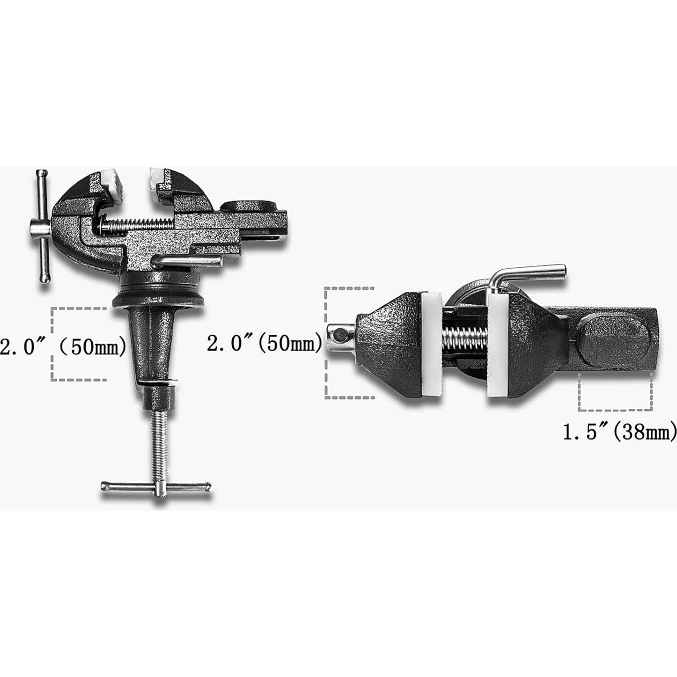 Prensa de Banco MYTEC Mini Vise 50mm Mordazas Nylon Negra