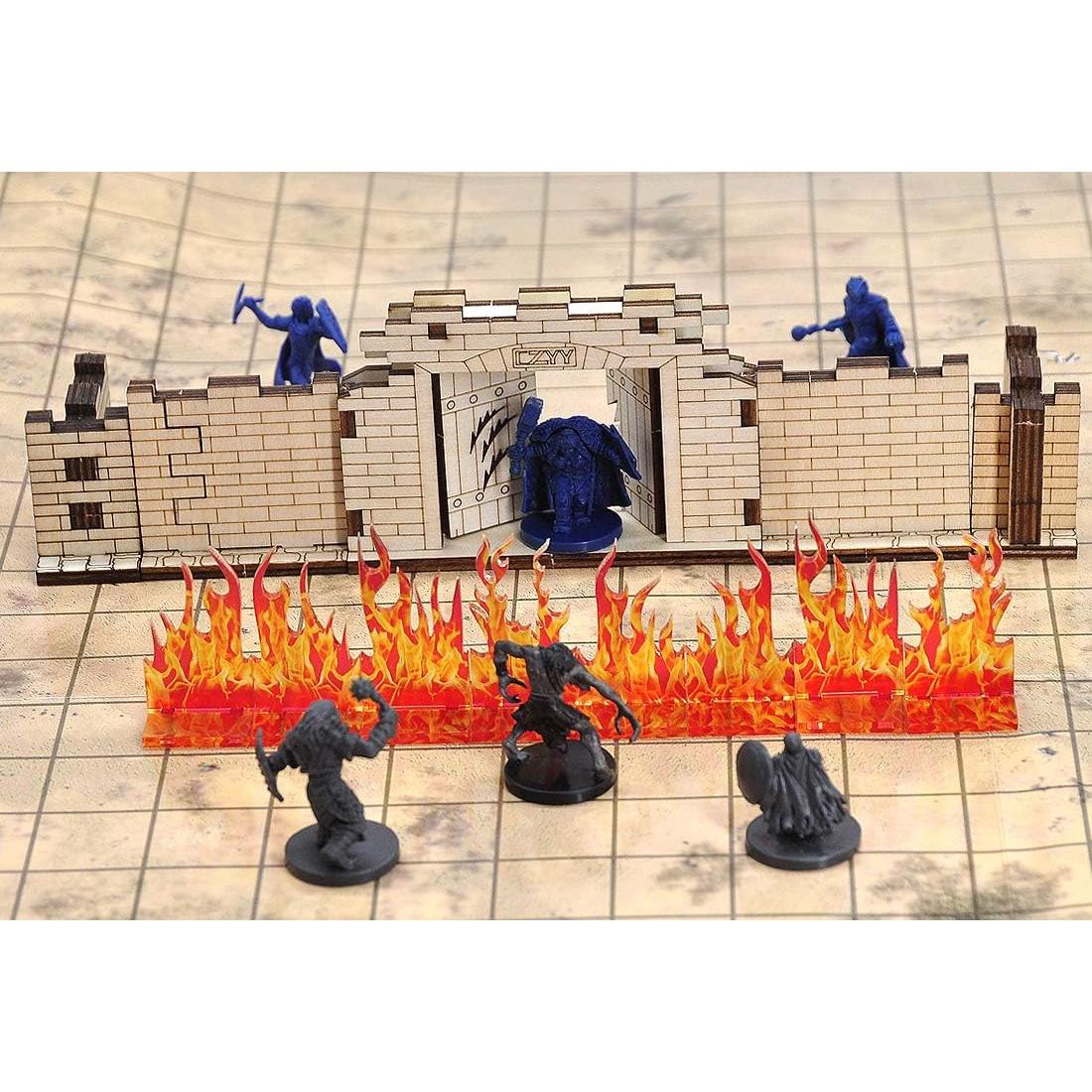 Pared de Fuego Miniatura CZYY Juego de 8 para RPG 28 mm